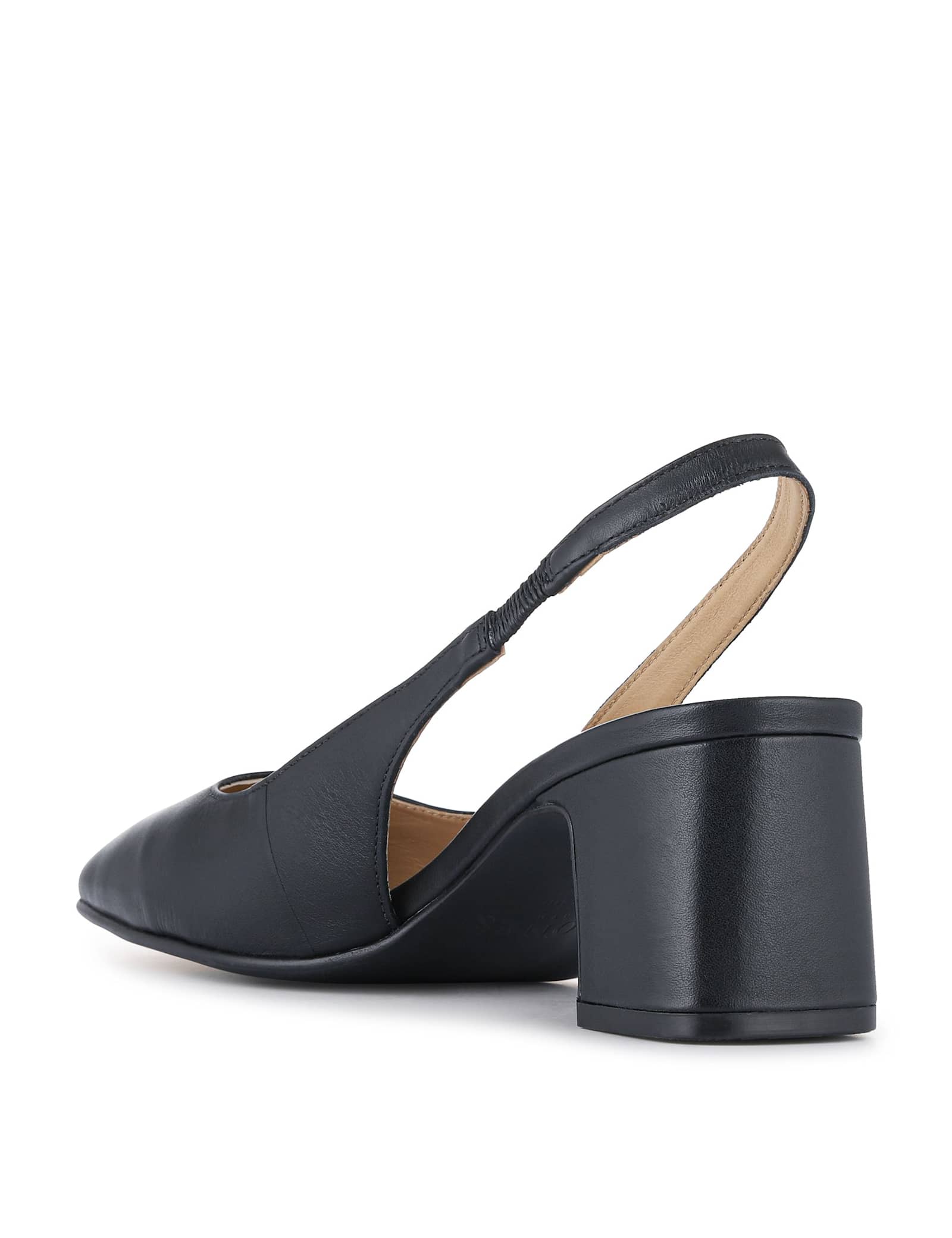 Leather Block Heel Court Shoes - image 5