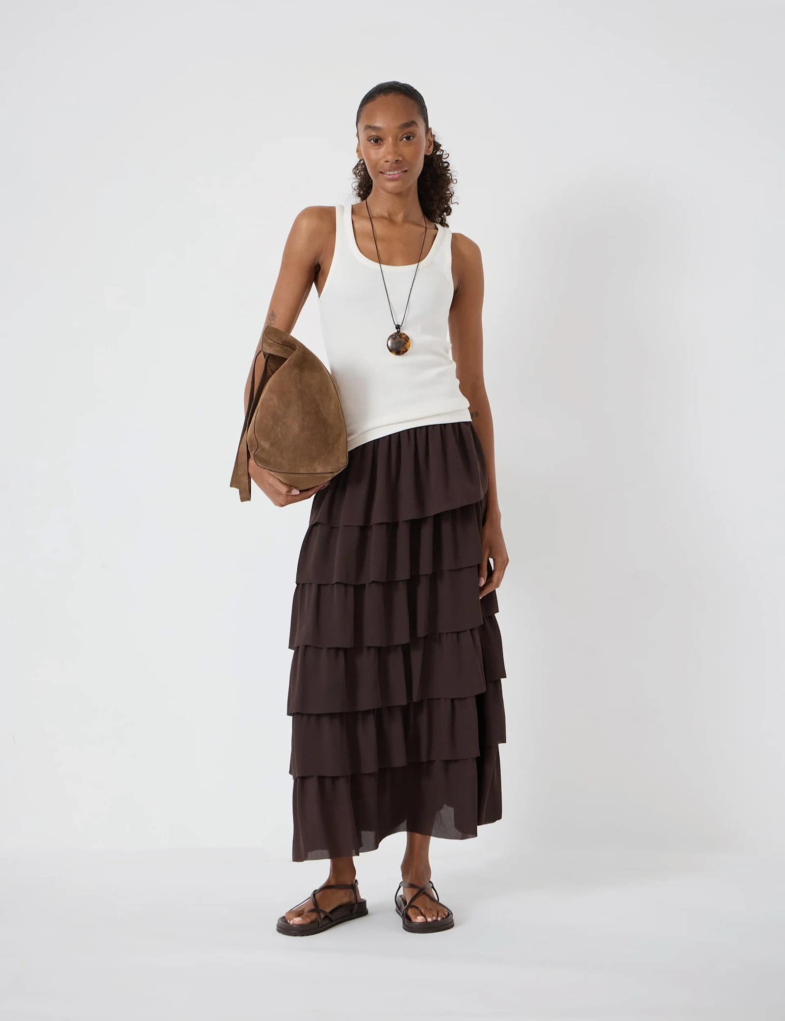 Chiffon Midi Tiered Skirt - image 4