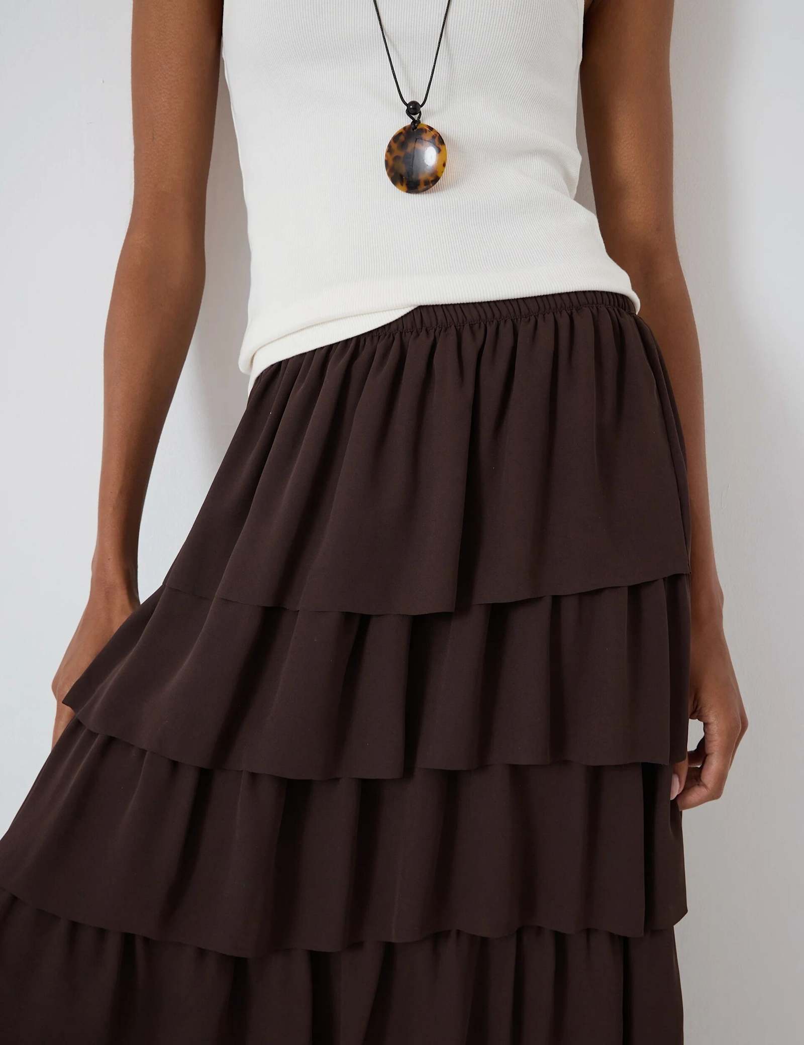 Chiffon Midi Tiered Skirt - image 3
