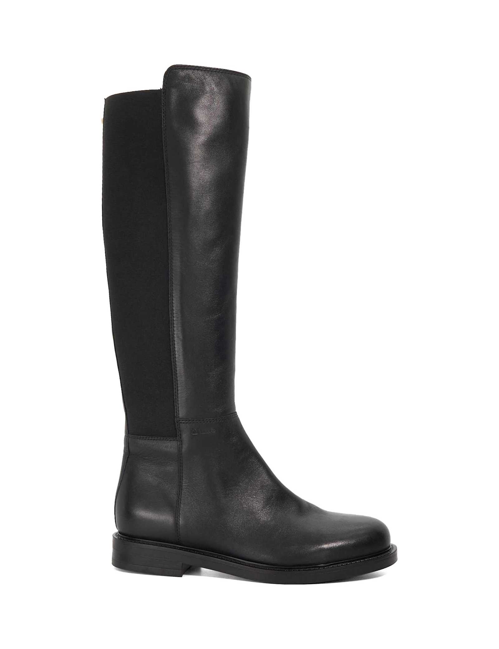Leather Block Heel Knee High Boots - image 1
