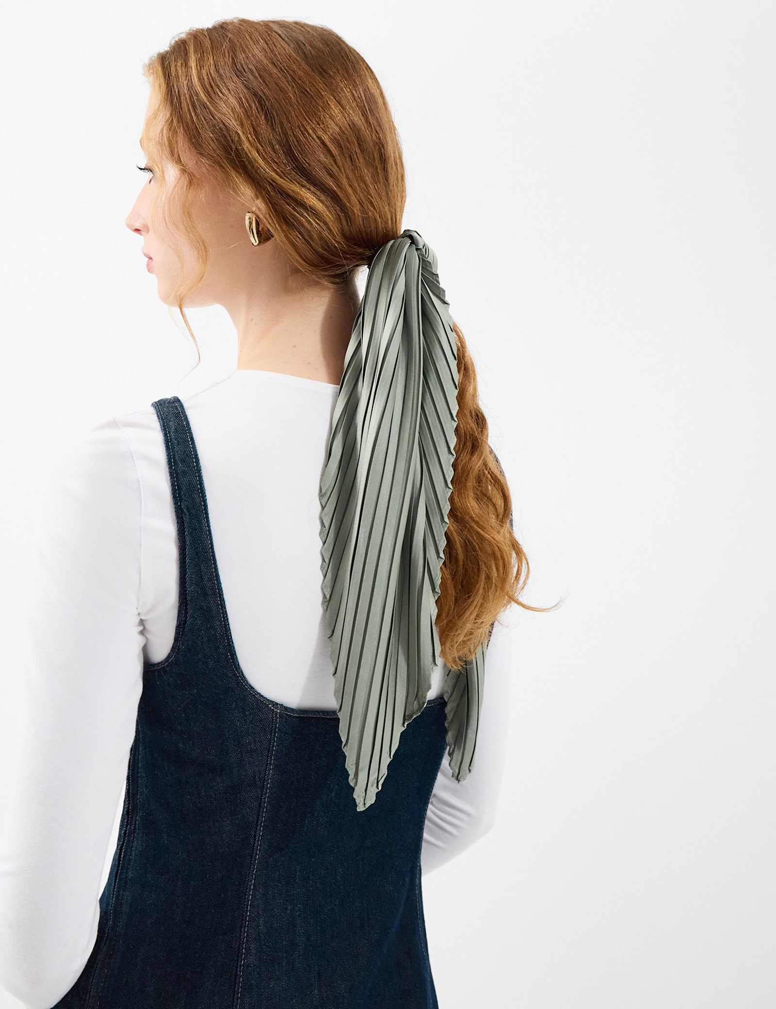 Satin Pleated Scarf - image 1
