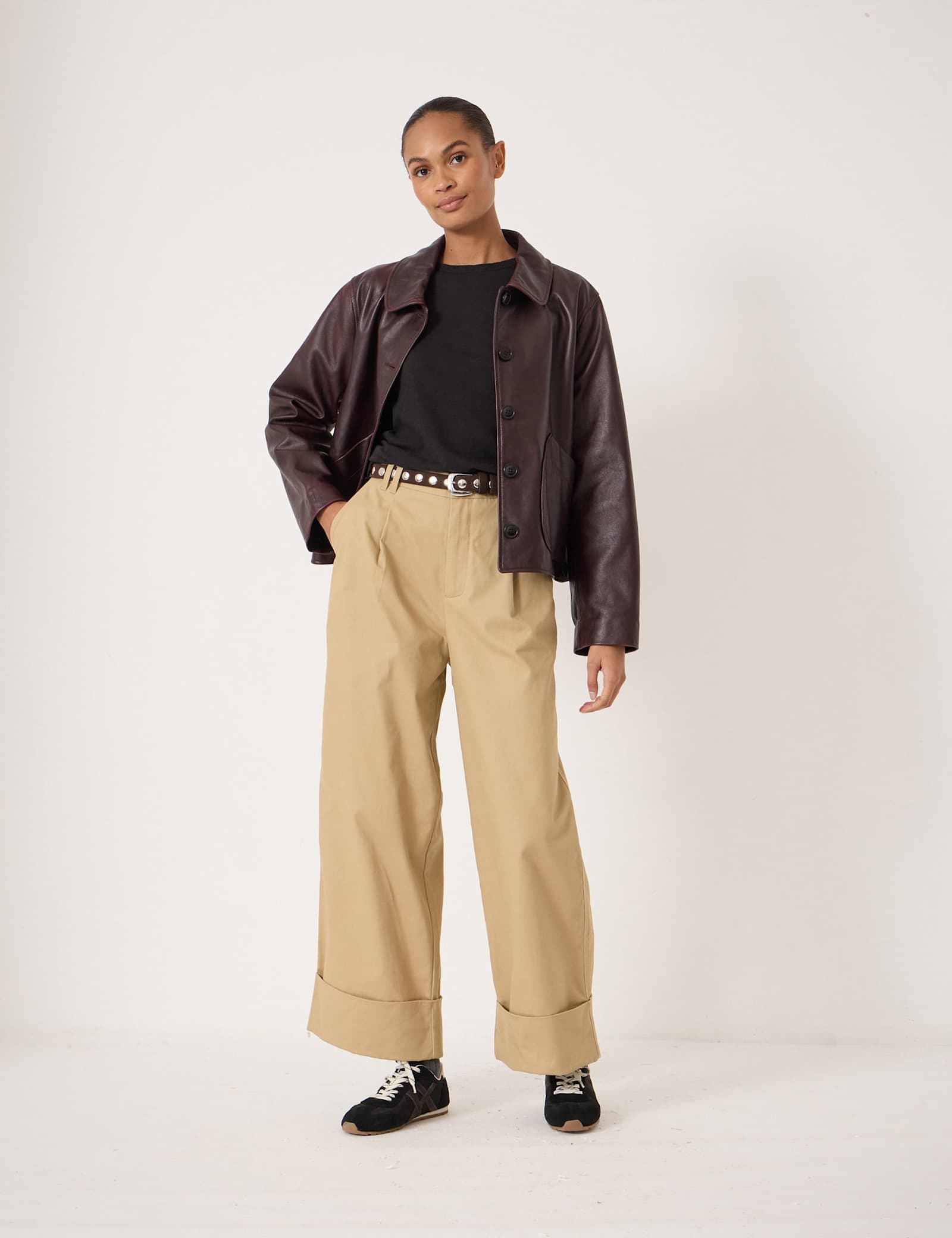 Pure Cotton Wide Leg Trousers - image 2