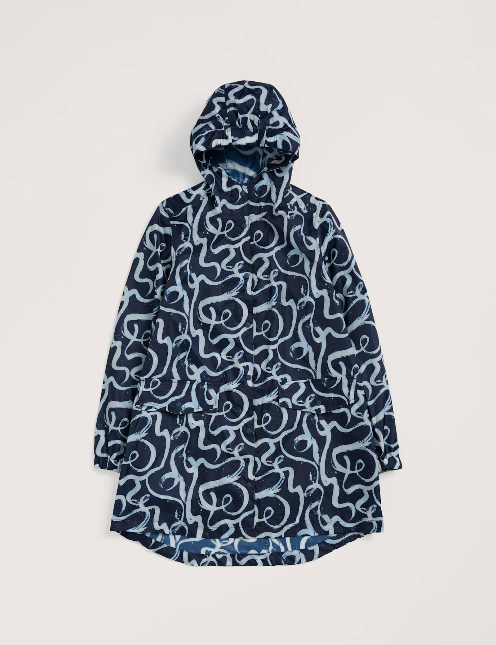 Geometric Waterproof Hooded Packaway Raincoat - image 1