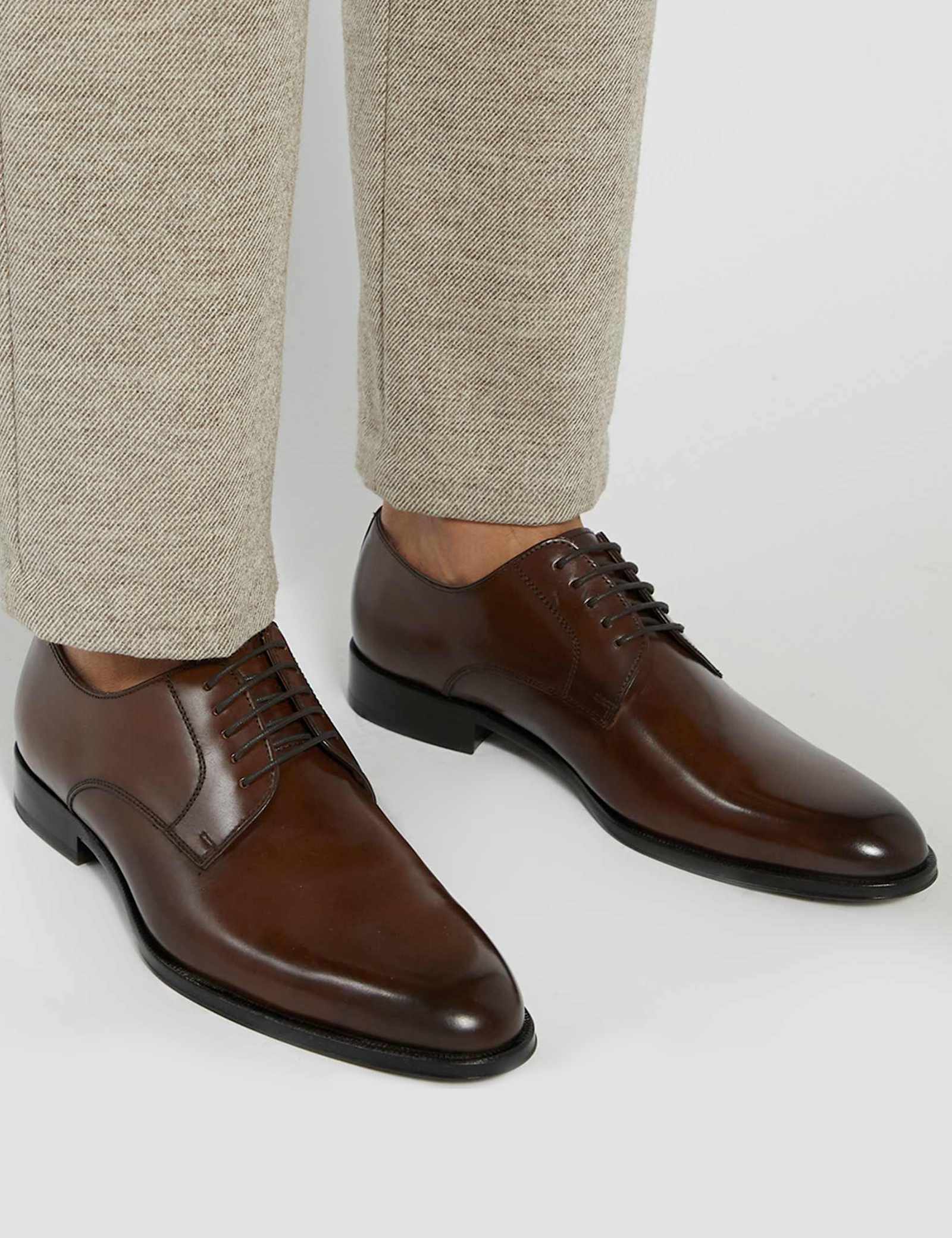 Wide Fit Premium Leather Sole Derby Shoe - image 1