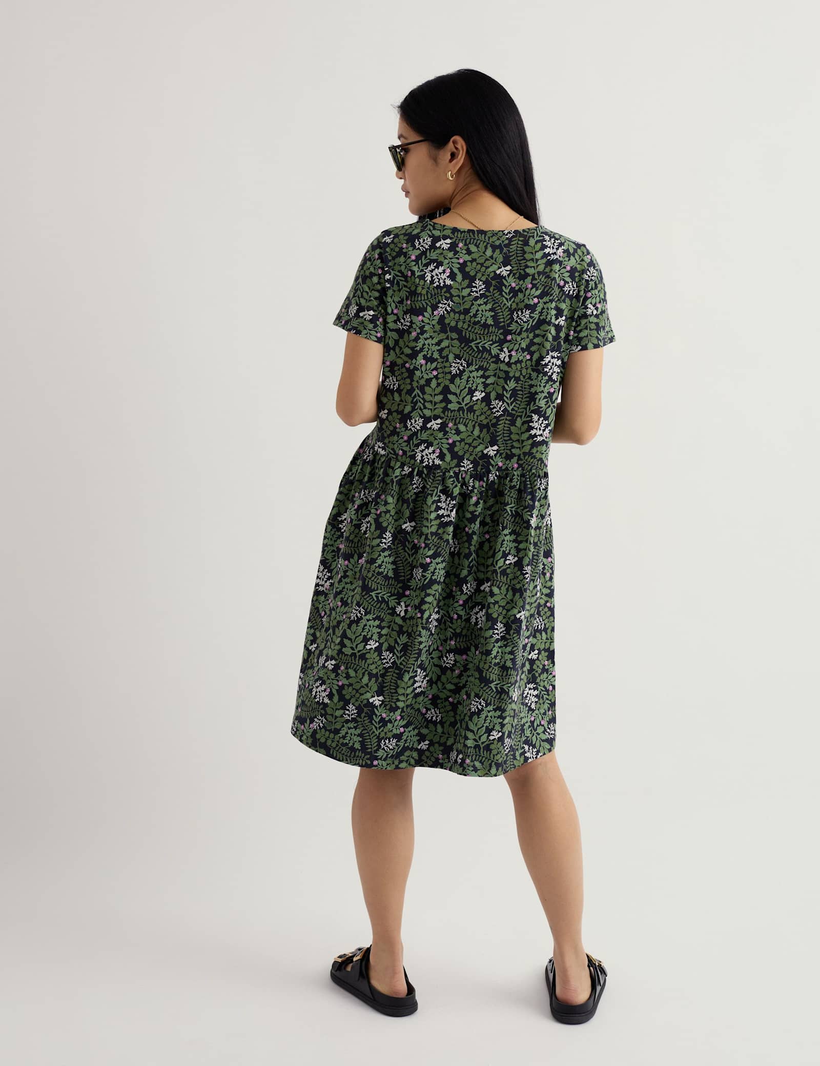 Pure Cotton Floral Mini Waisted Dress - image 5