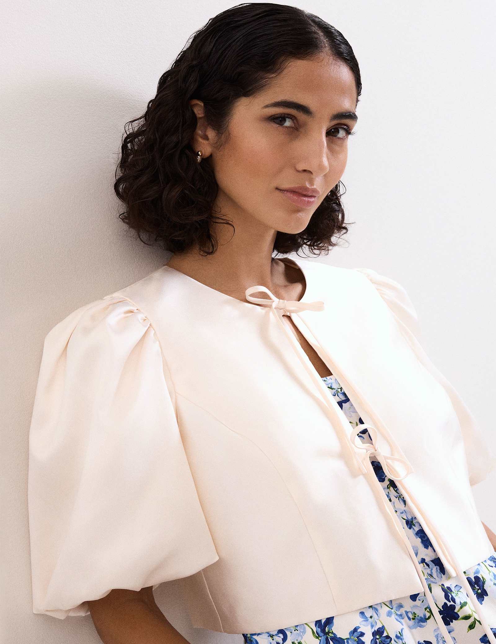 Collarless Cropped Jacket - image 4