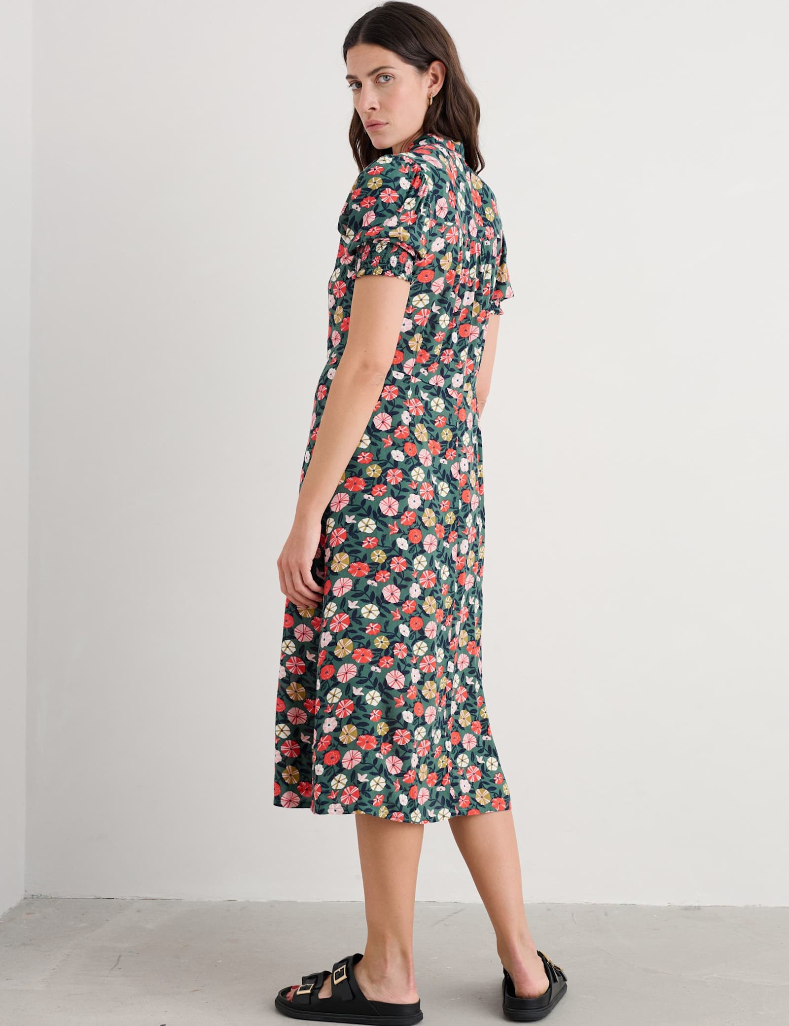 Floral Midi Shirt Dress - image 4