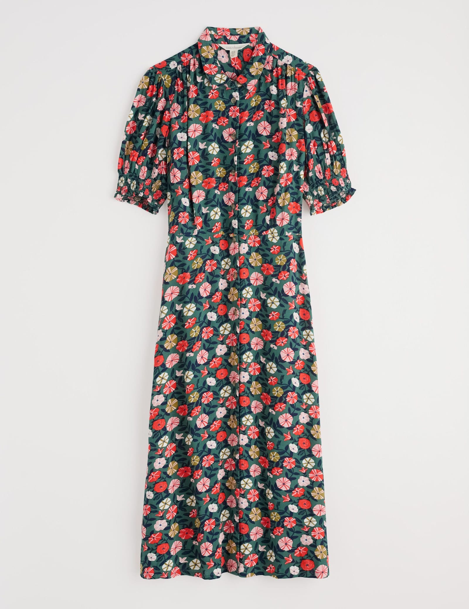 Floral Midi Shirt Dress - image 1