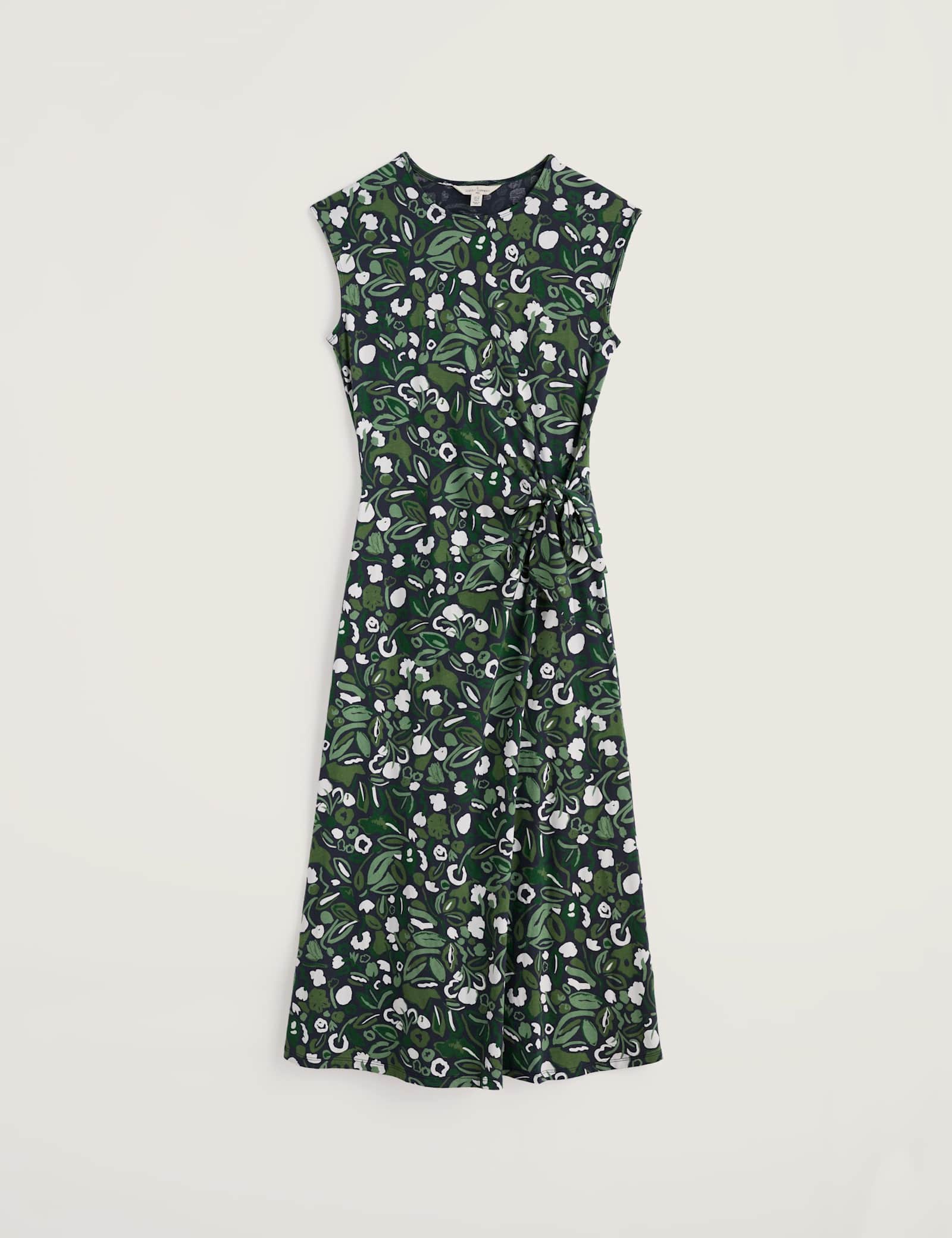 Cotton Rich Floral Midi Waisted Dress - image 1