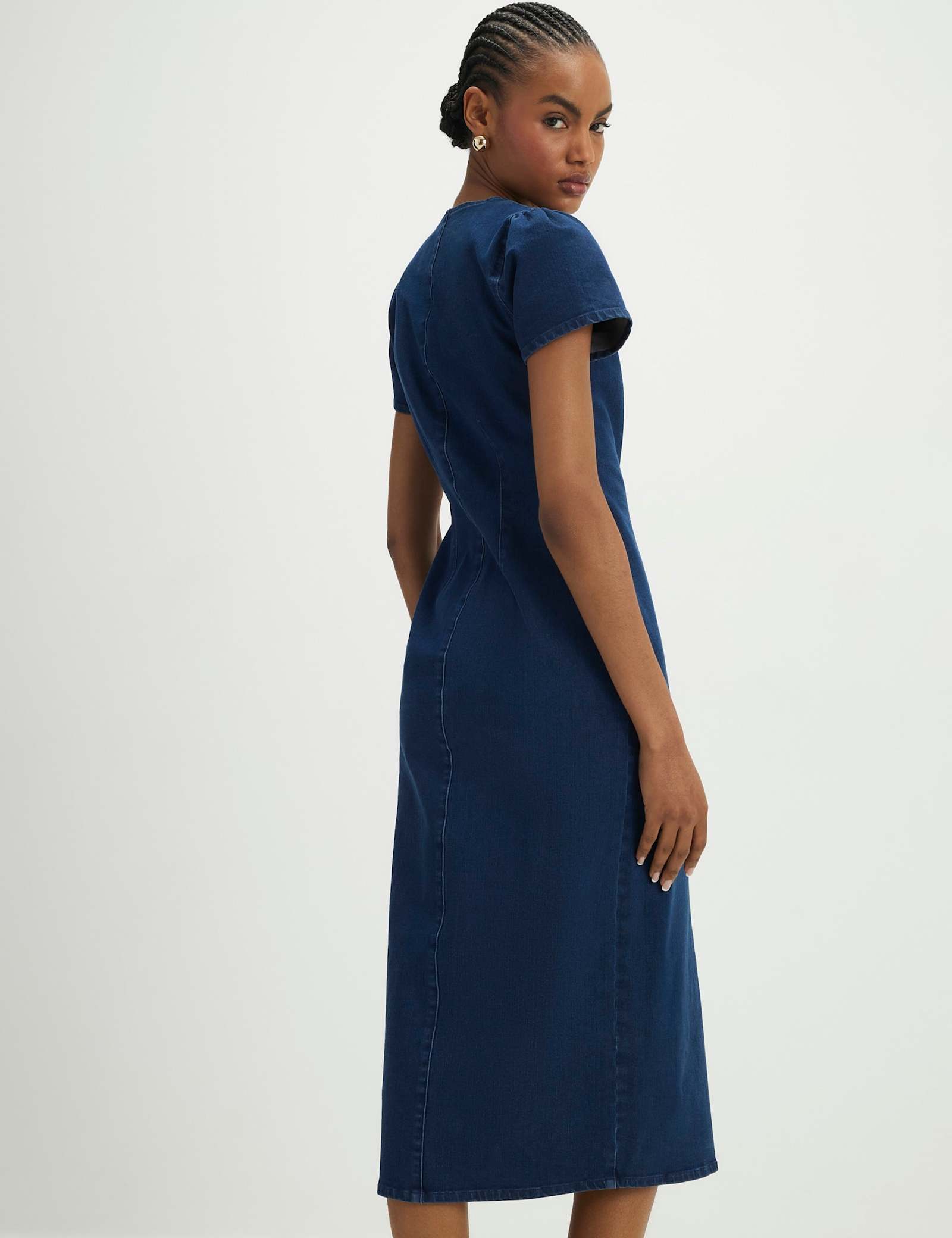 Cap Sleeve Button Through Midi Dress - image 2
