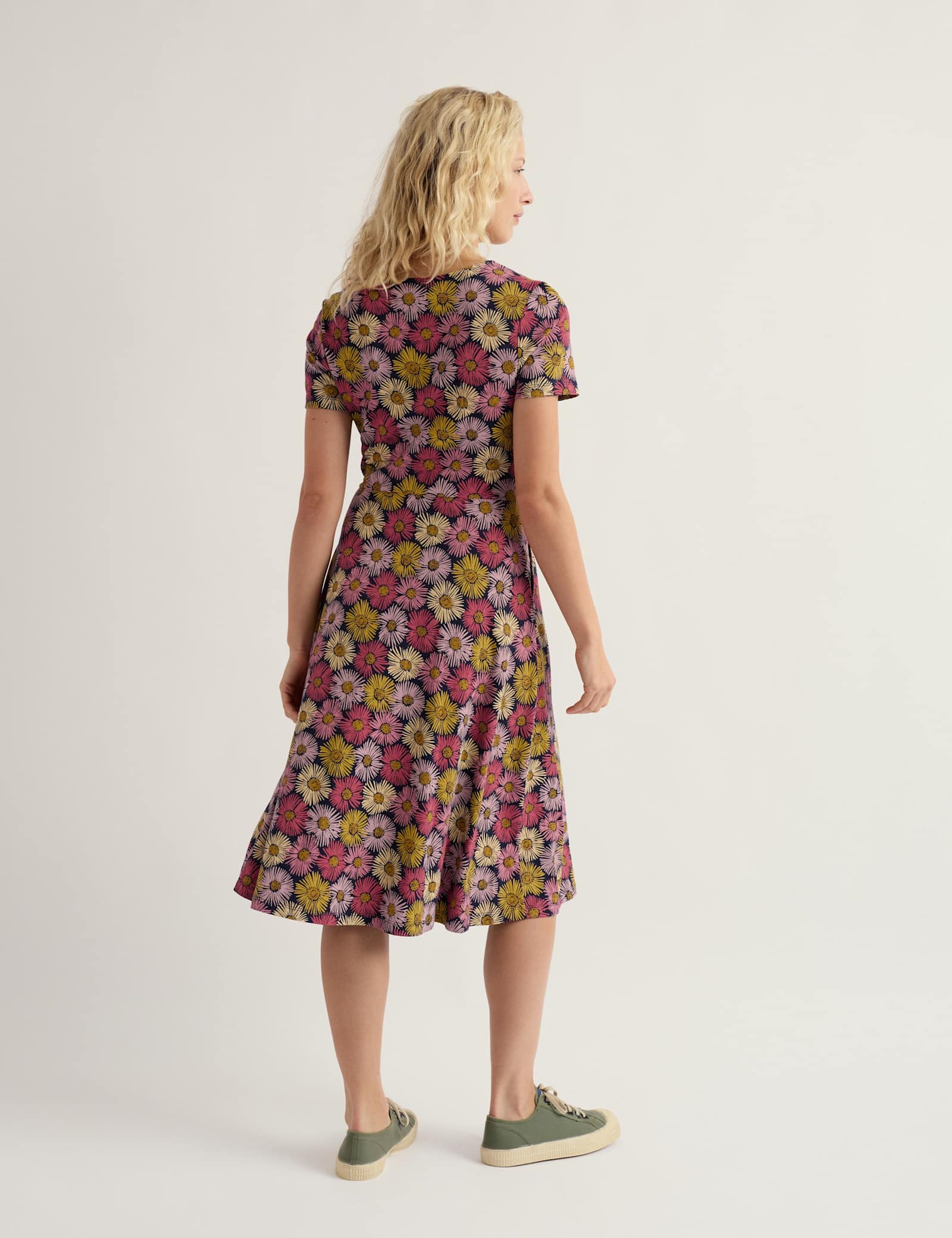 Cotton Rich Floral Knee Length T-Shirt Dress - image 4