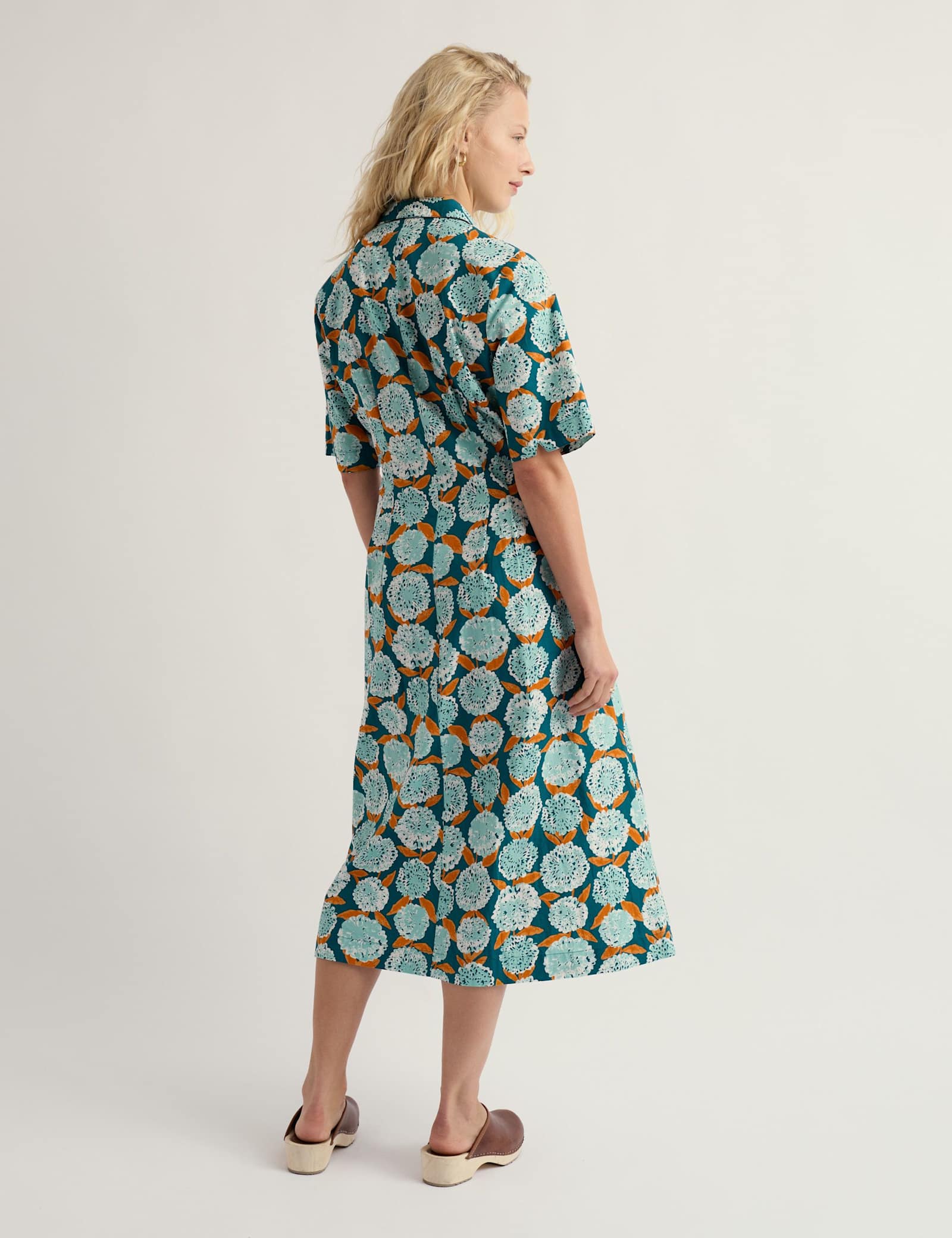 Pure Cotton Floral Midi Shirt Dress - image 3