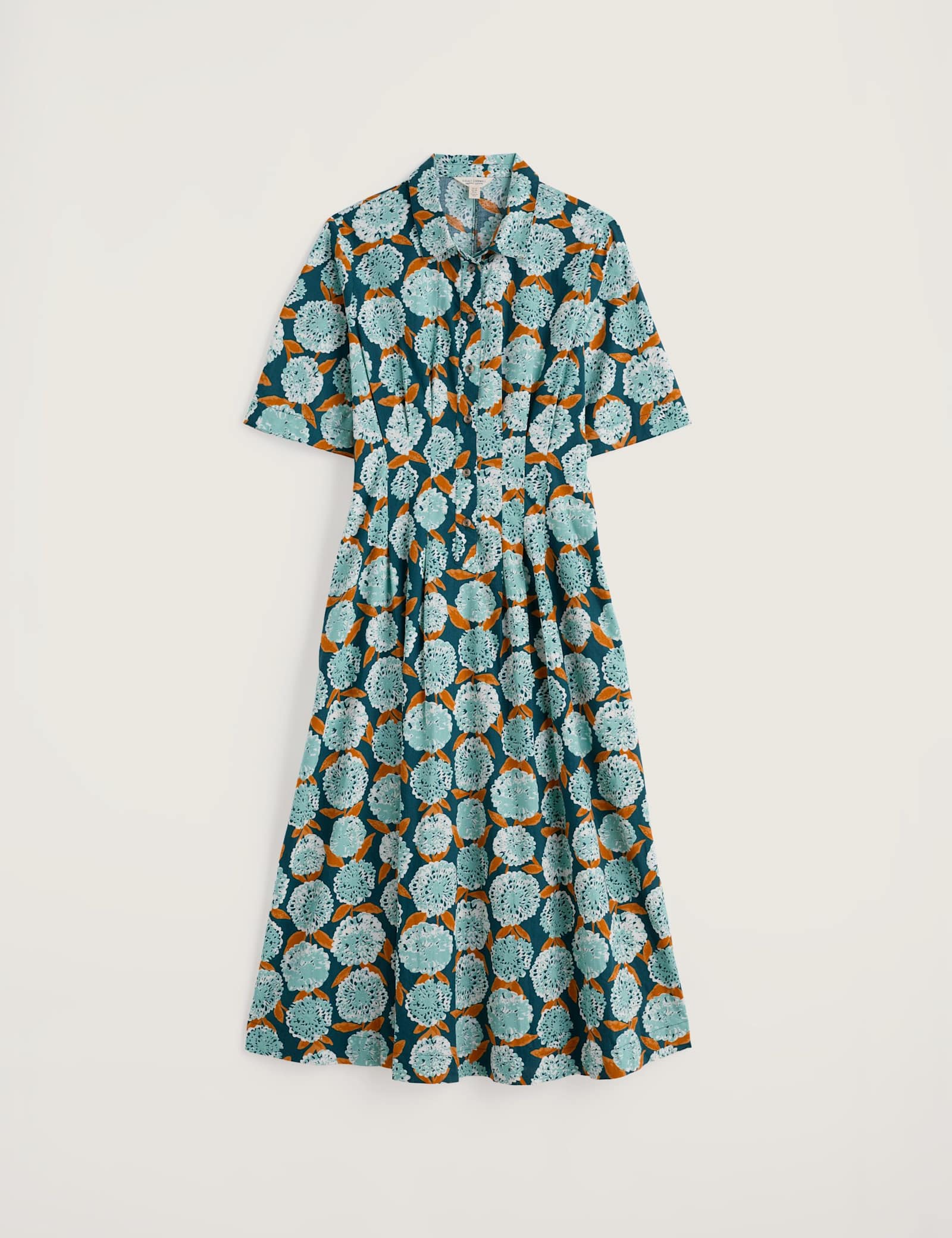 Pure Cotton Floral Midi Shirt Dress - image 1