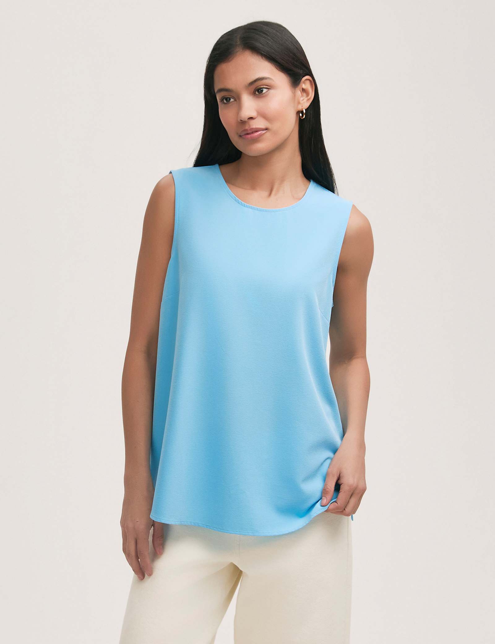 Crepe Round Neck Shell Top - image 3