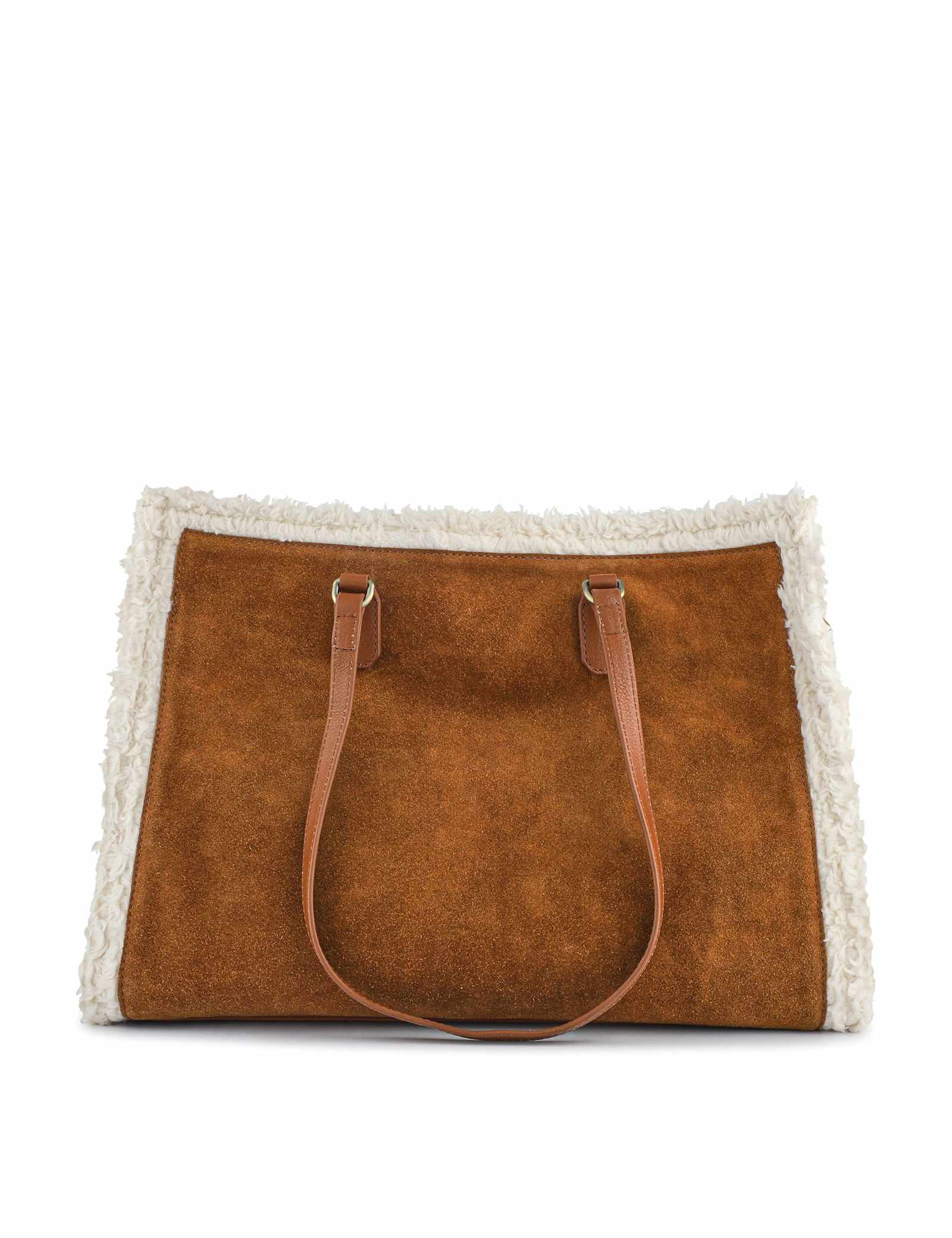 Leather Fur Trim Shoulder Bag - image 2
