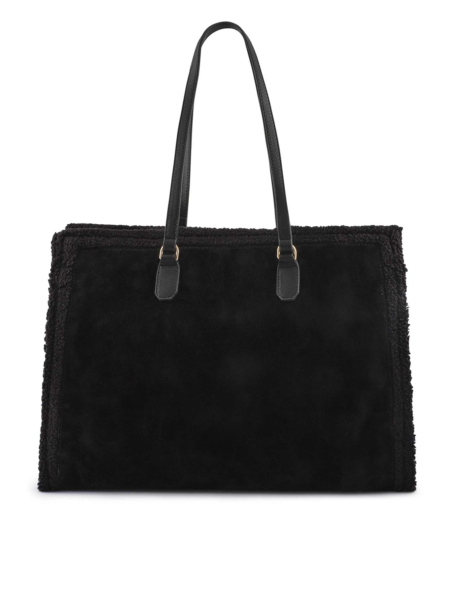 Leather Fur Trim Shoulder Bag - image 1