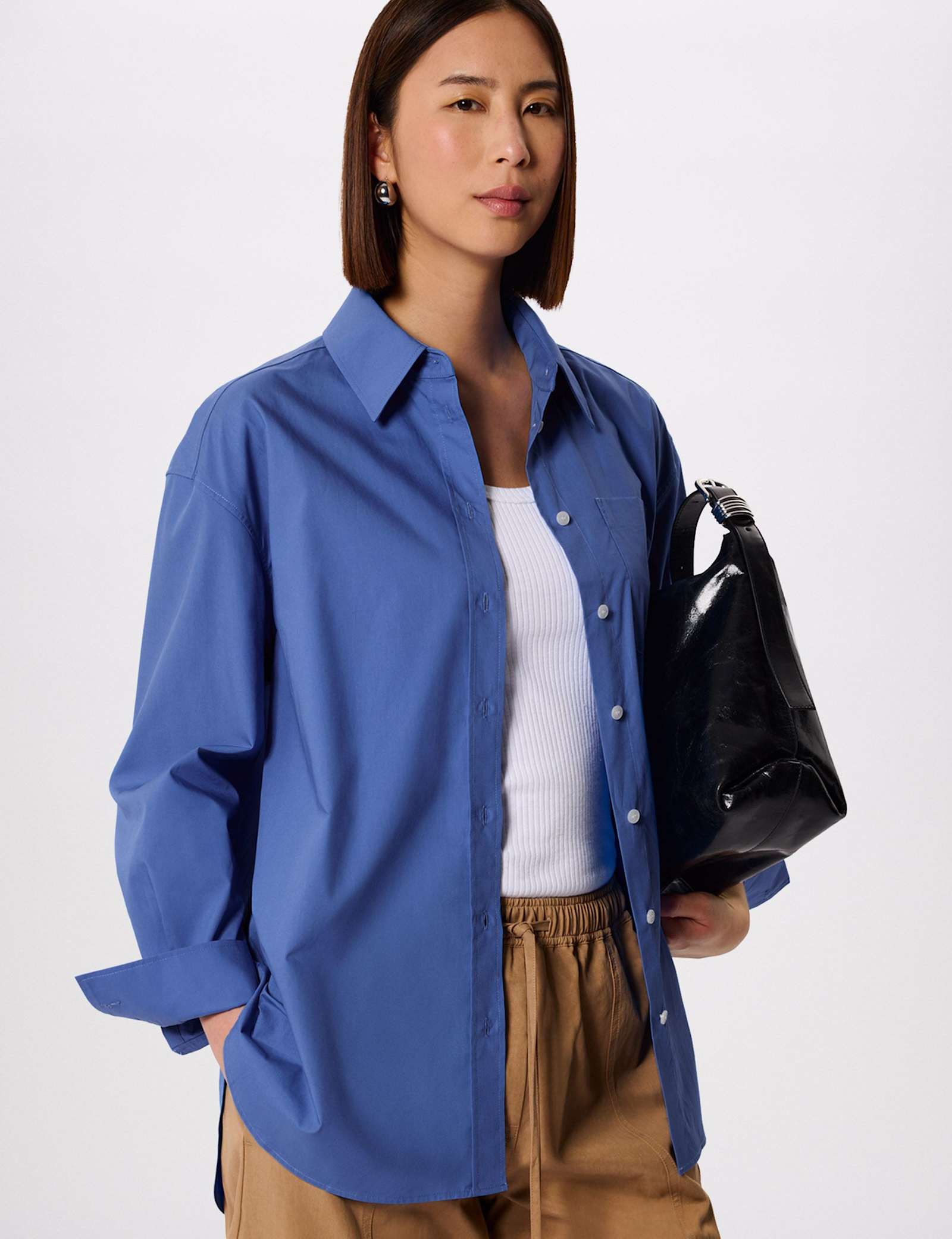 Pure Cotton Poplin Oversized Shirt - image 5