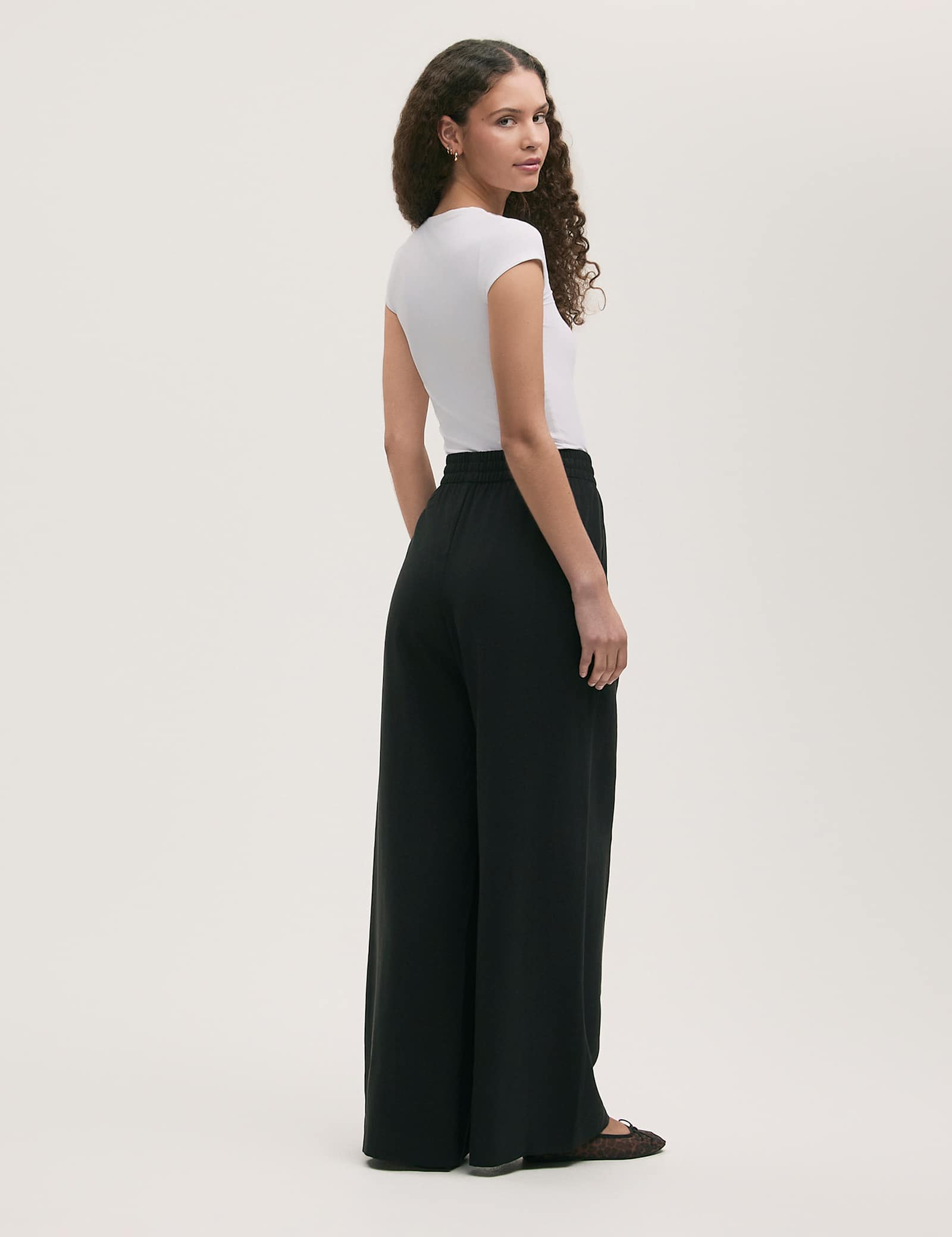 Drawstring Relaxed Wide Leg Trousers - image 5