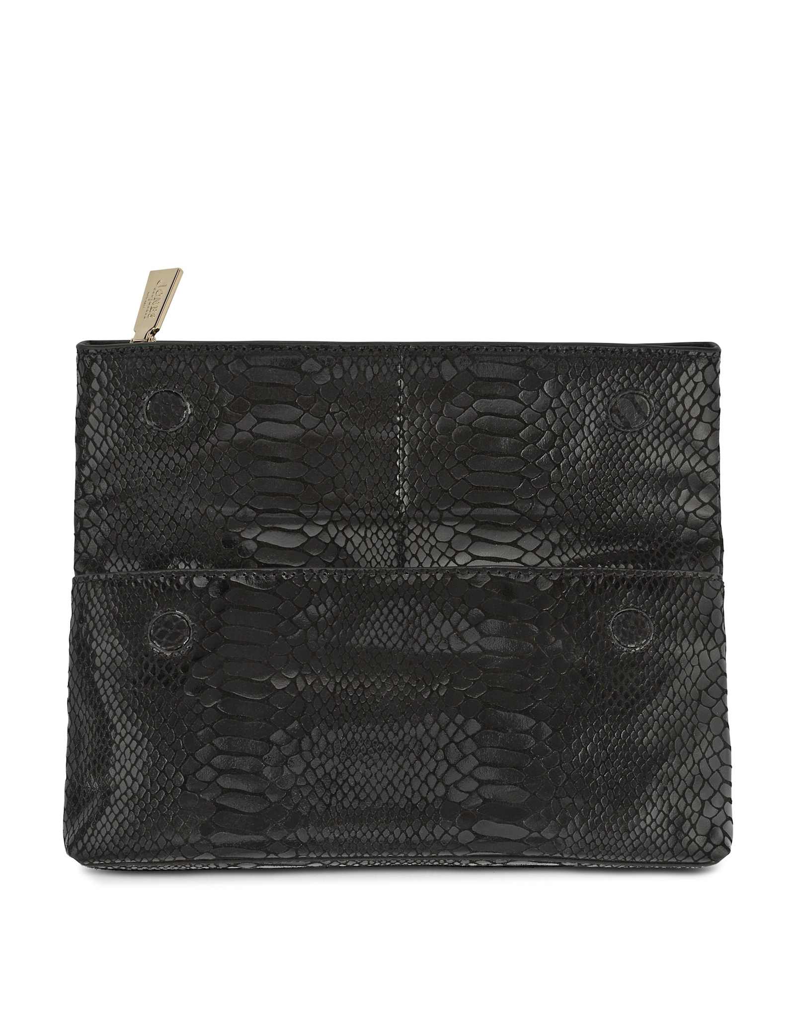 Leather Patent Snakeskin Clutch Bag - image 1