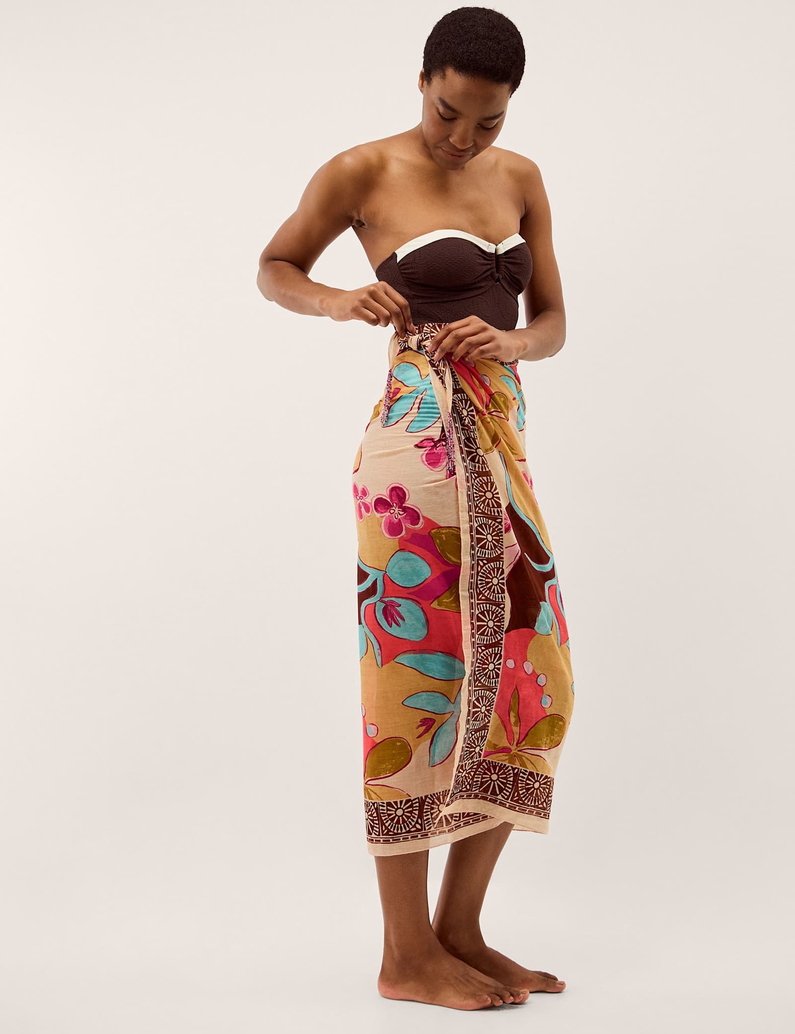 Cotton Rich Floral Sarong - image 1