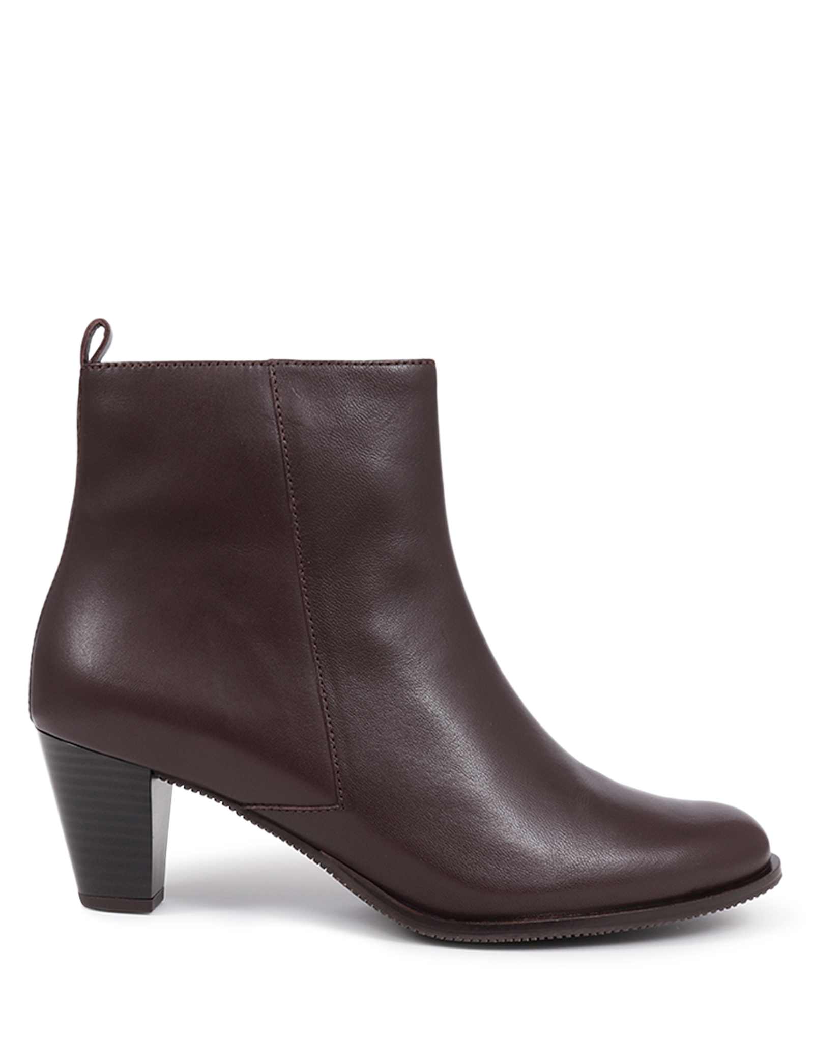 Wide Fit Leather Block Heel Ankle Boots - image 1