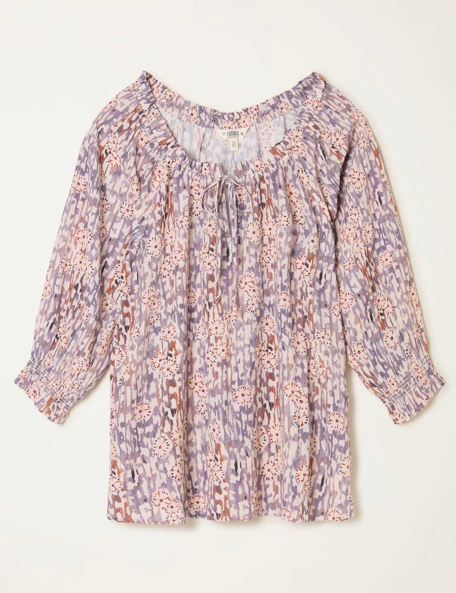 Floral Tie Neck Blouse - image 1