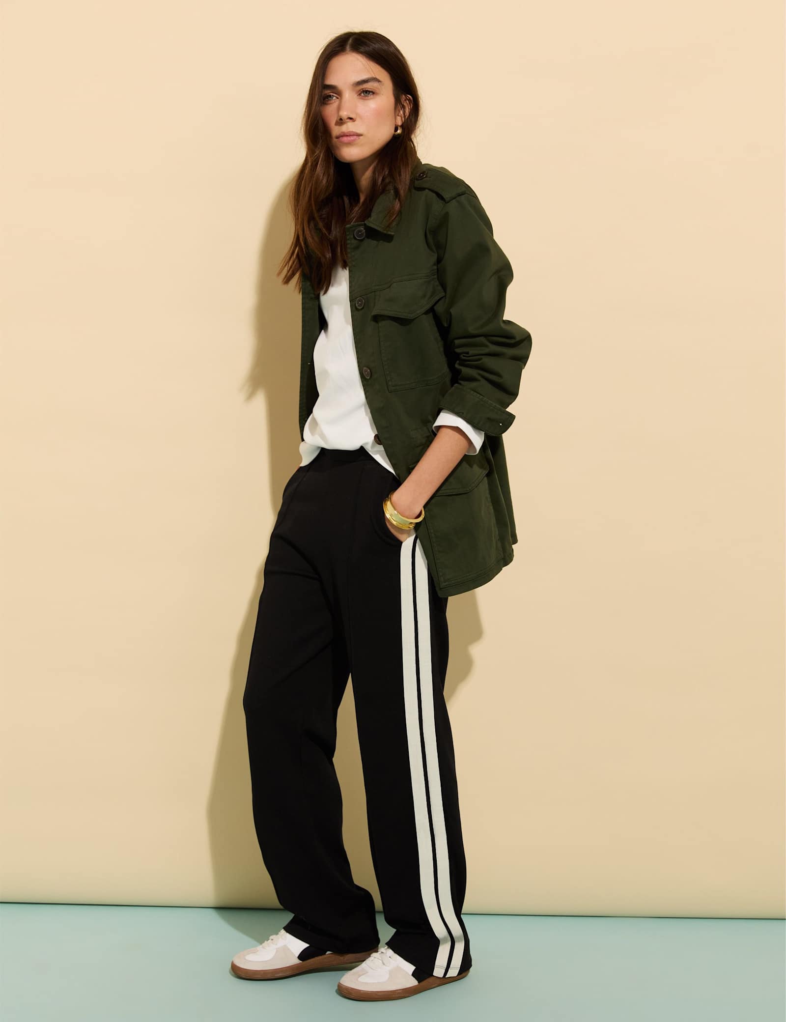 Ponte Side Stripe Wide Leg Trousers - image 4