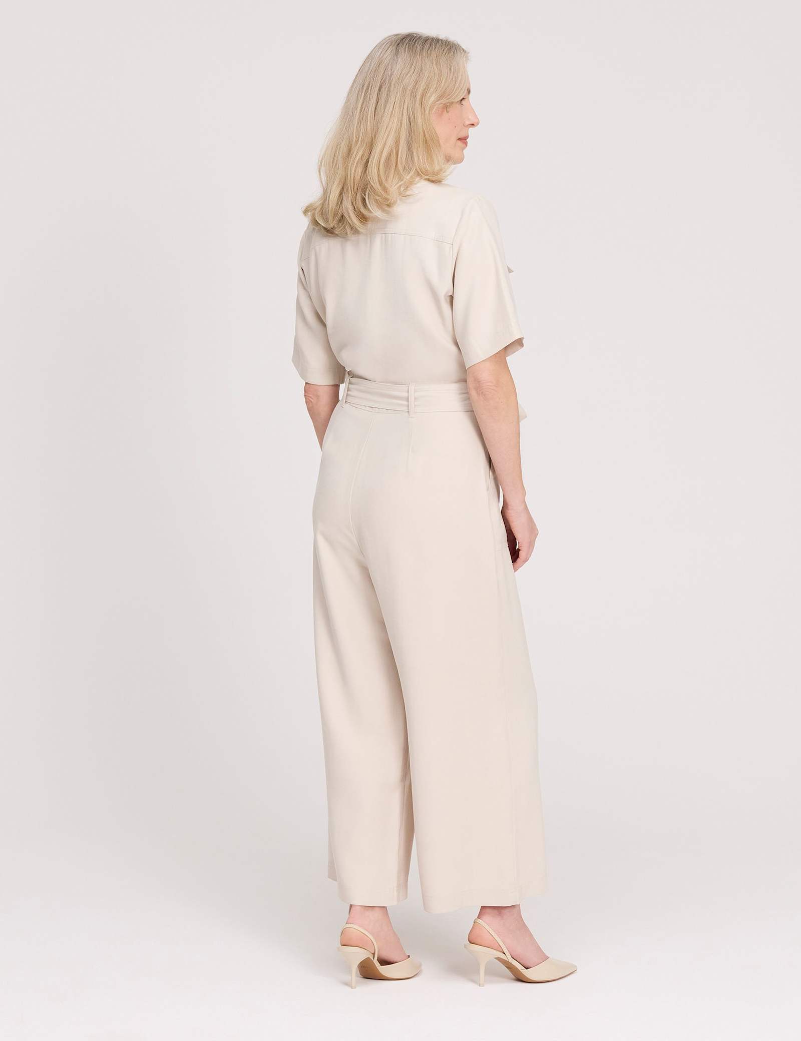 Short Sleeve Cropped Wide Leg Jumpsuit - image 5