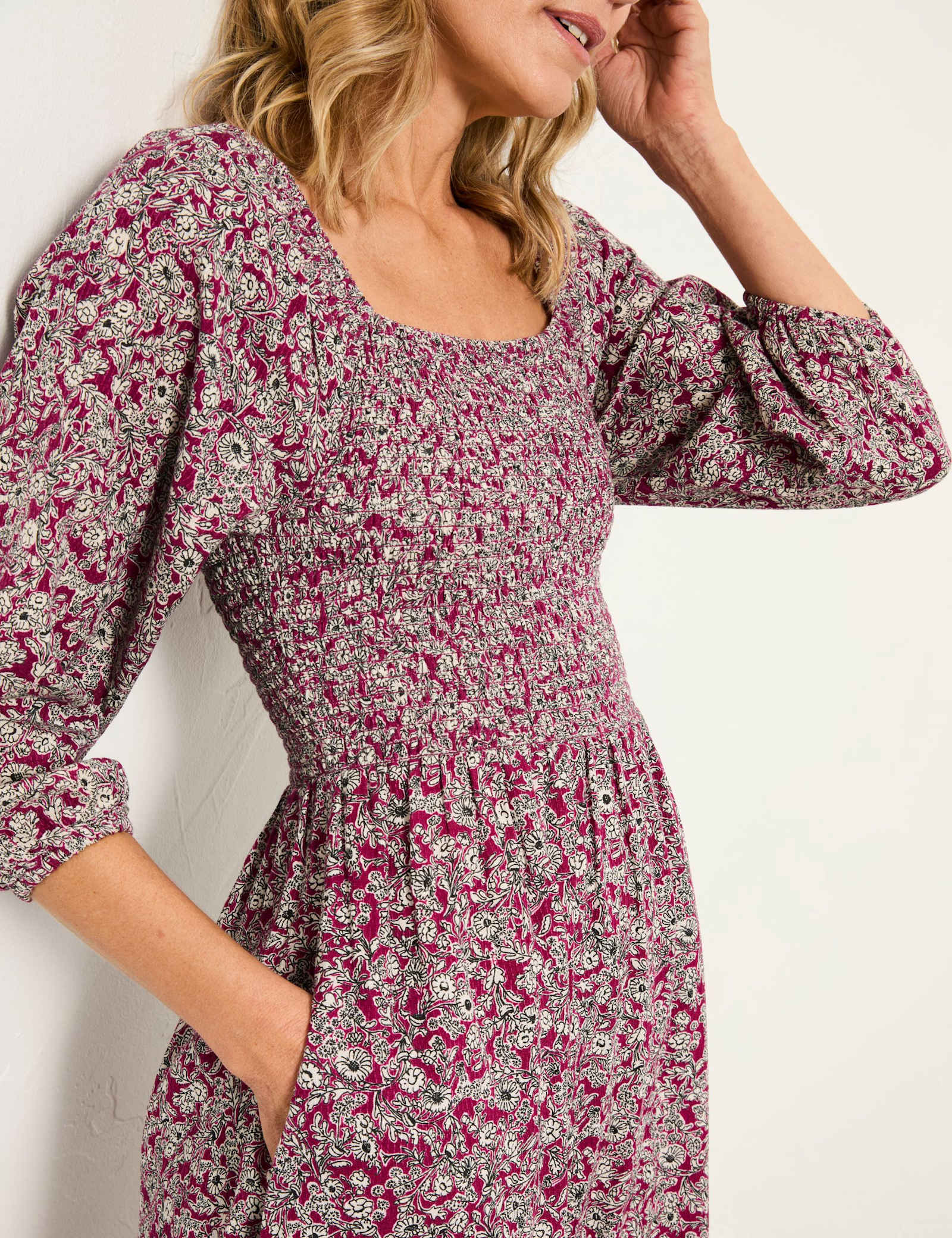 Cotton Blend Floral Midi Skater Dress - image 3