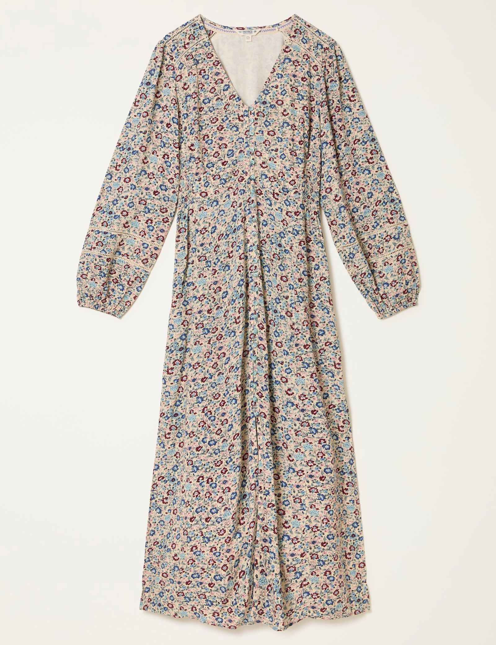 Ditsy Floral V-Neck Midi Tea Dress - image 1