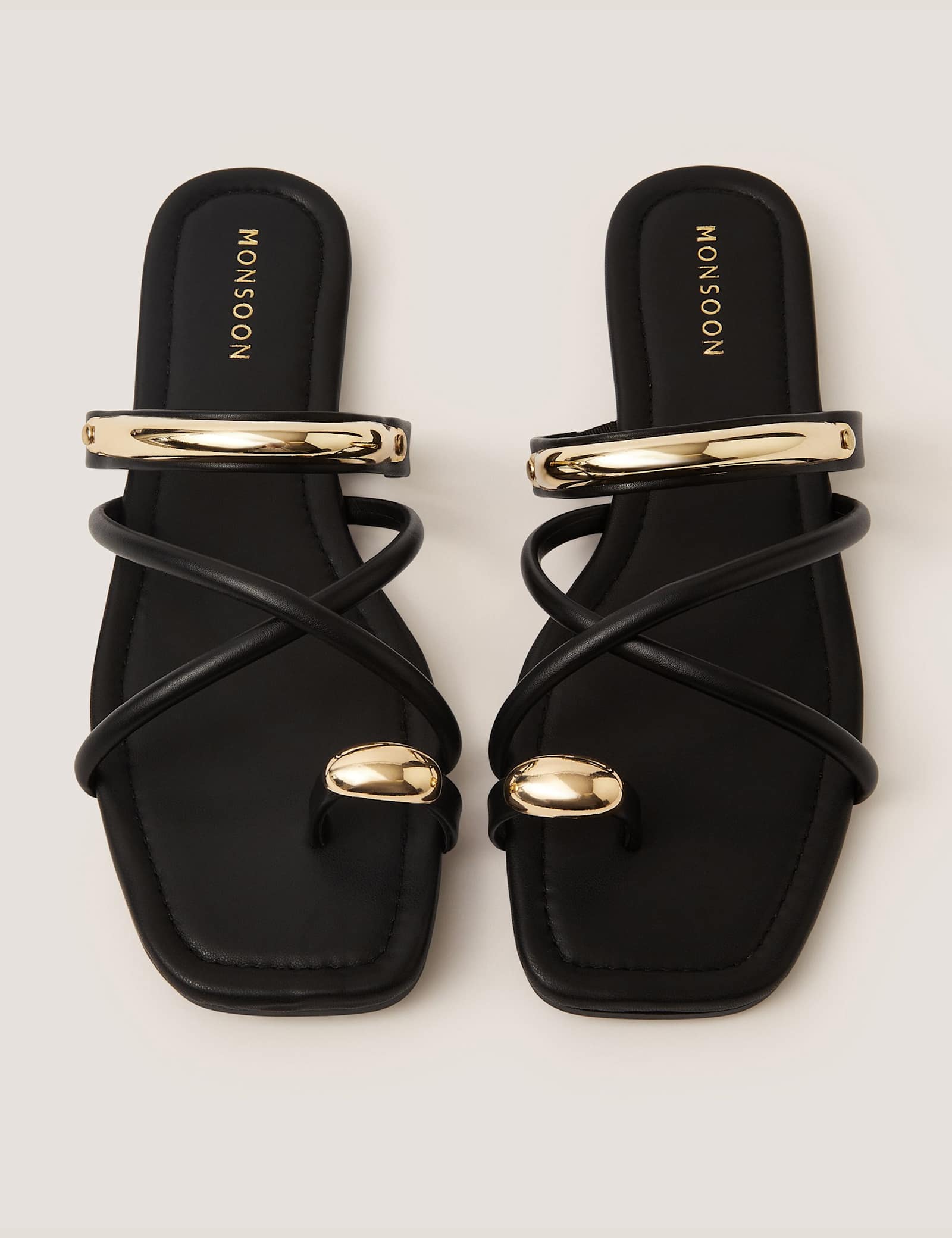 Ankle Strap Flat Toe Loop Sandals - image 4