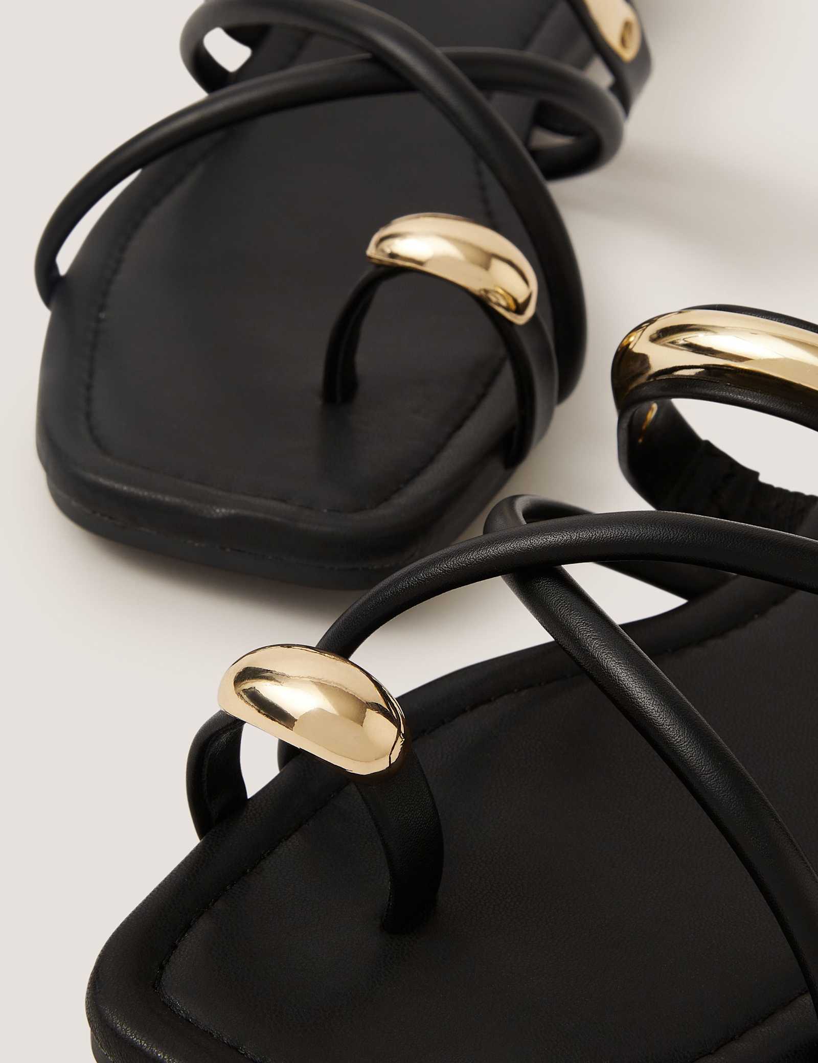 Ankle Strap Flat Toe Loop Sandals - image 3