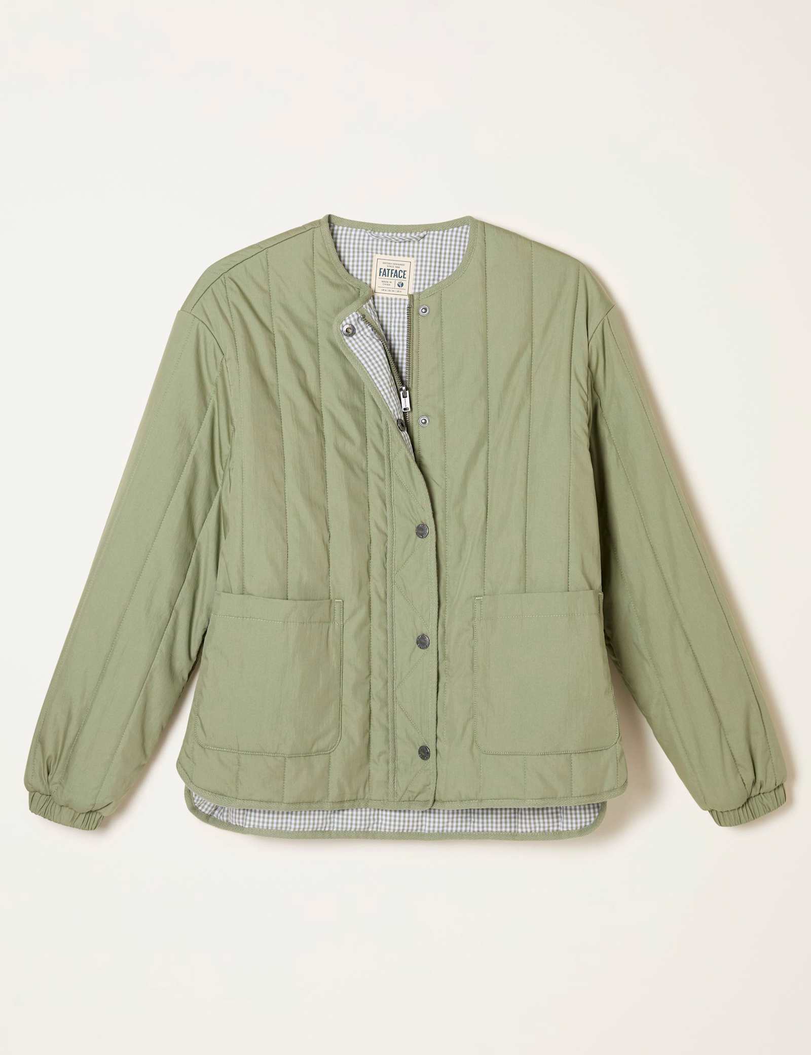 Cotton Rich Quilted Collarless Jacket - image 3