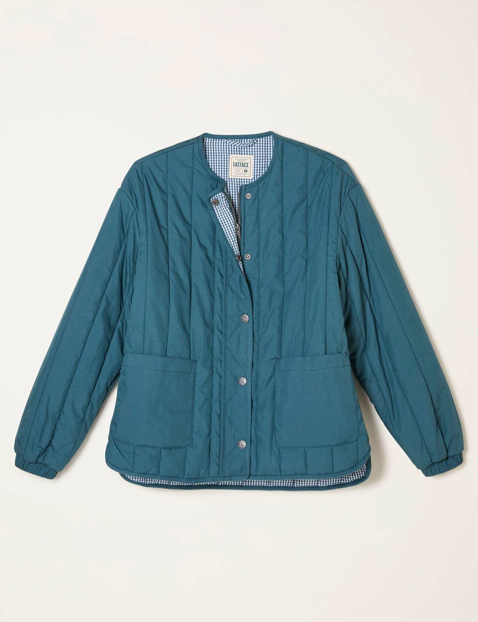 Cotton Rich Quilted Collarless Jacket - image 1