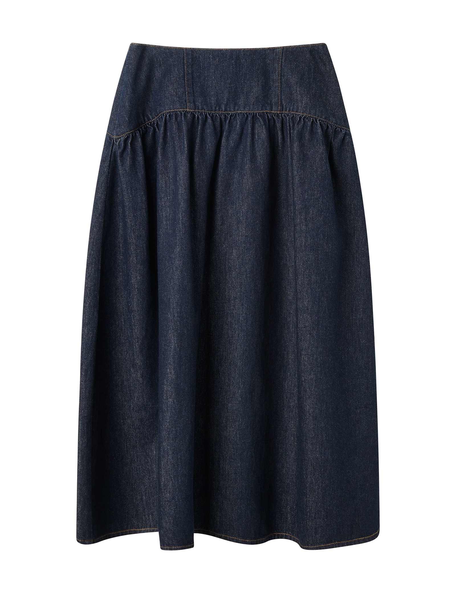 Denim Midi Tiered Skirt - image 1