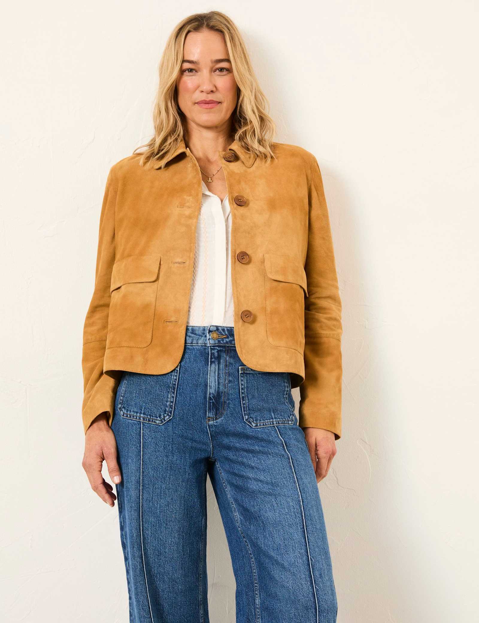 Suede Collared Short Jacket - image 3