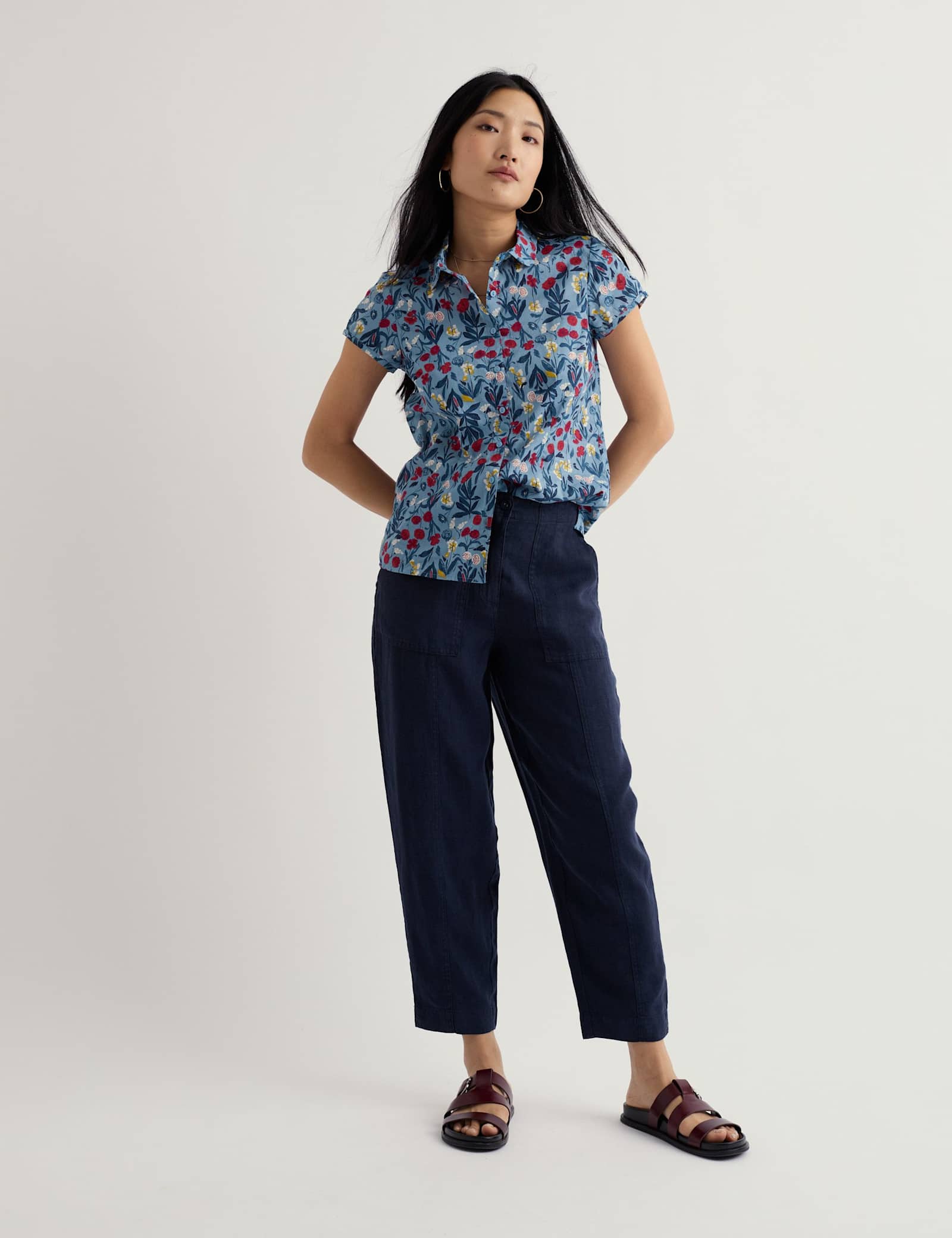Pure Cotton Floral Collared Shirt - image 2