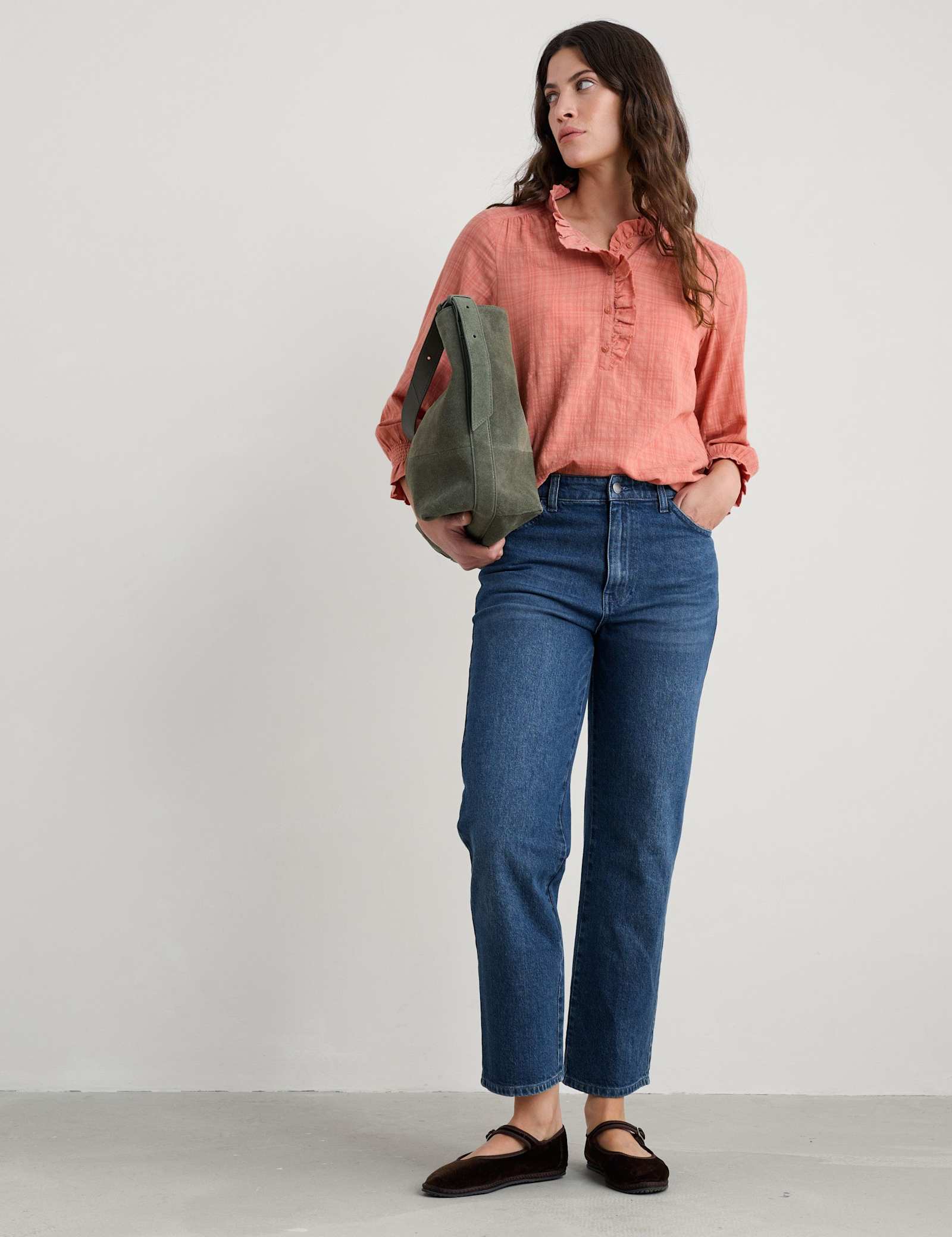 Mid Rise Straight Leg Ankle Grazer Jeans - image 2