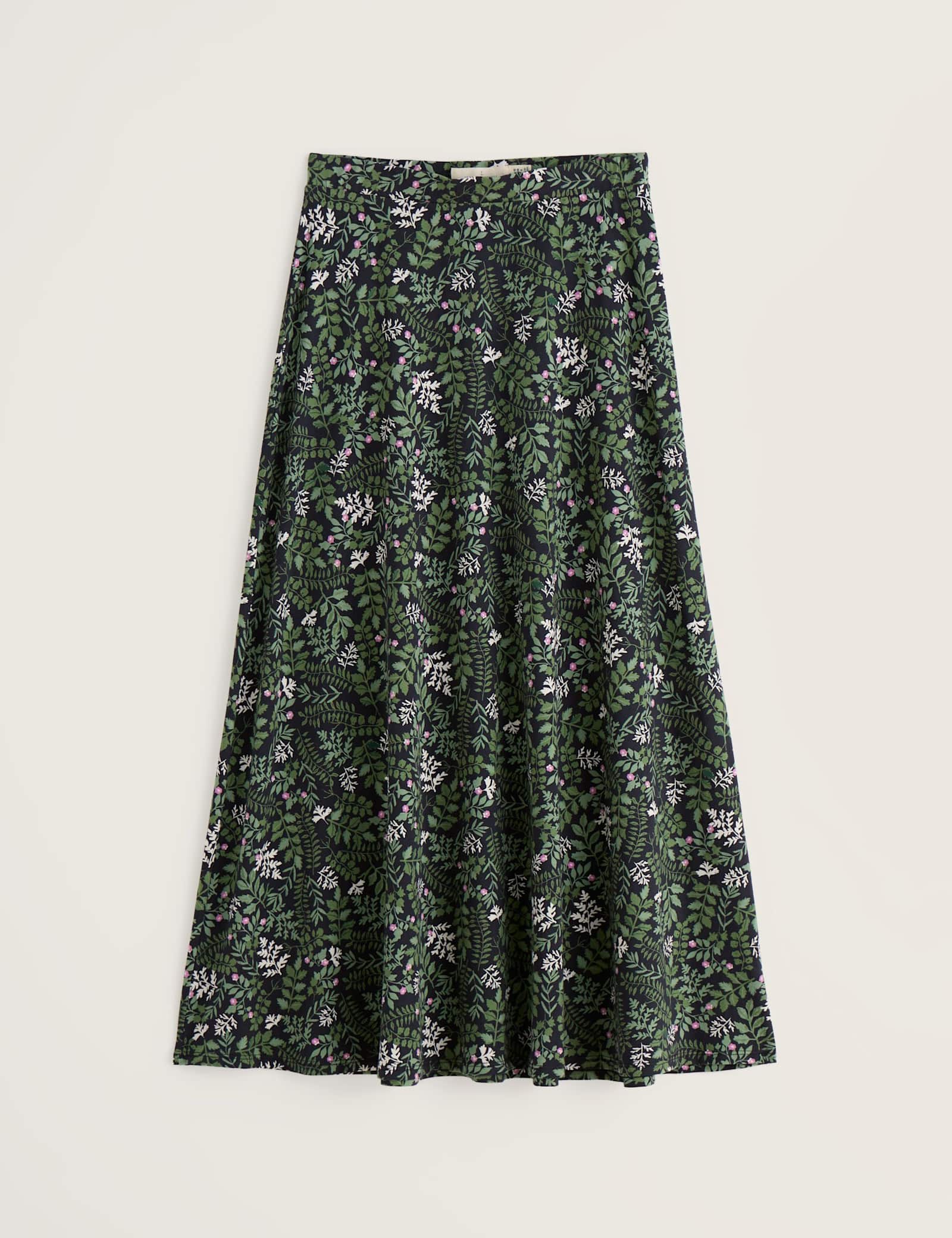Cotton Rich Floral Midaxi A-Line Skirt - image 1