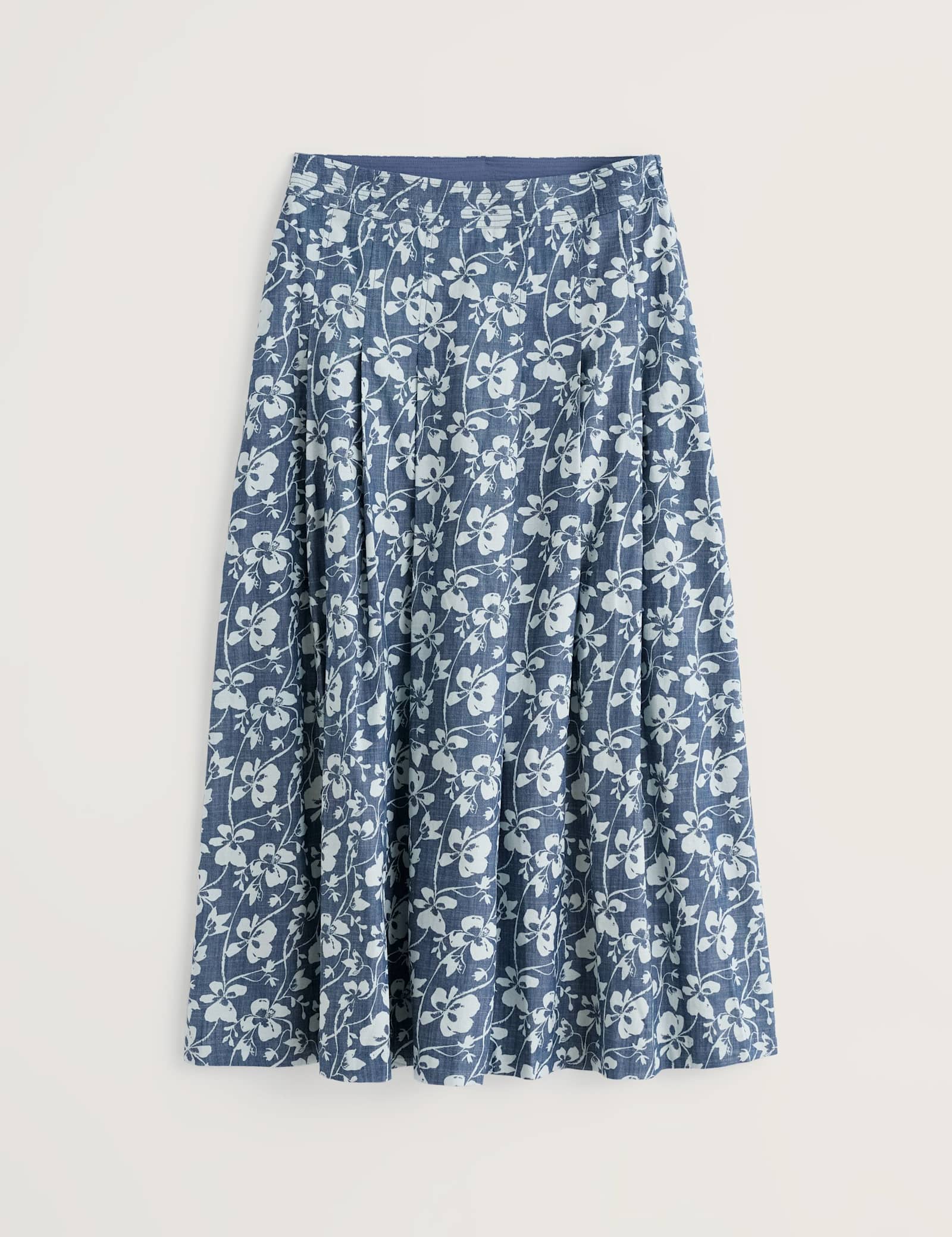 Pure Cotton Floral Midi A-Line Skirt - image 1