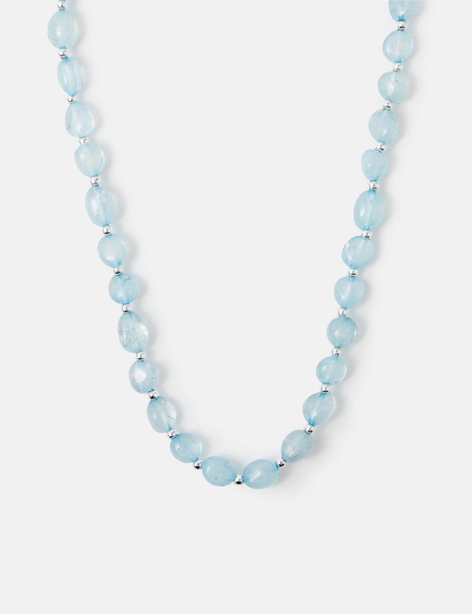 Sterling Silver Plated Pebbled Necklace - image 2