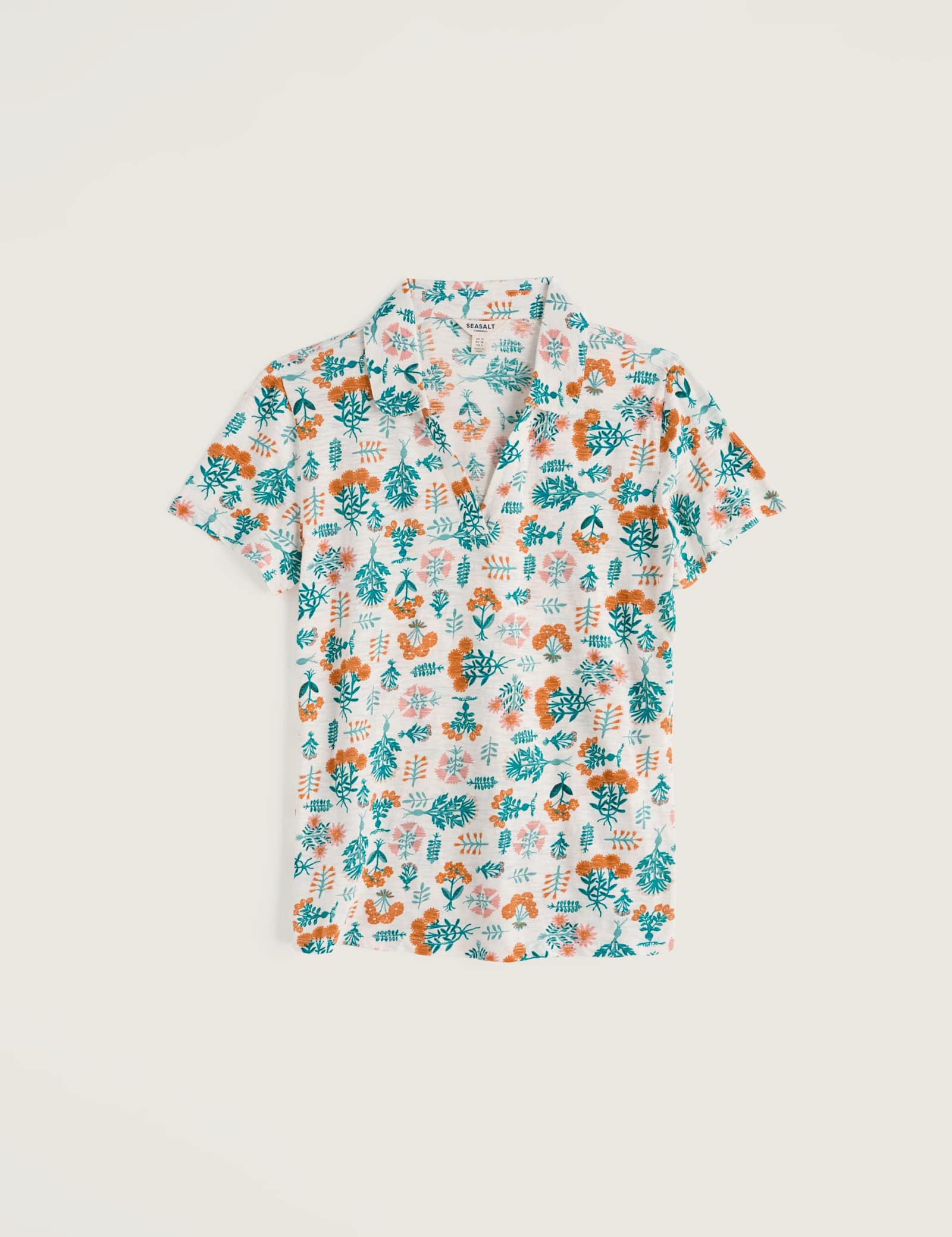 Pure Cotton Floral Collared Top - image 1