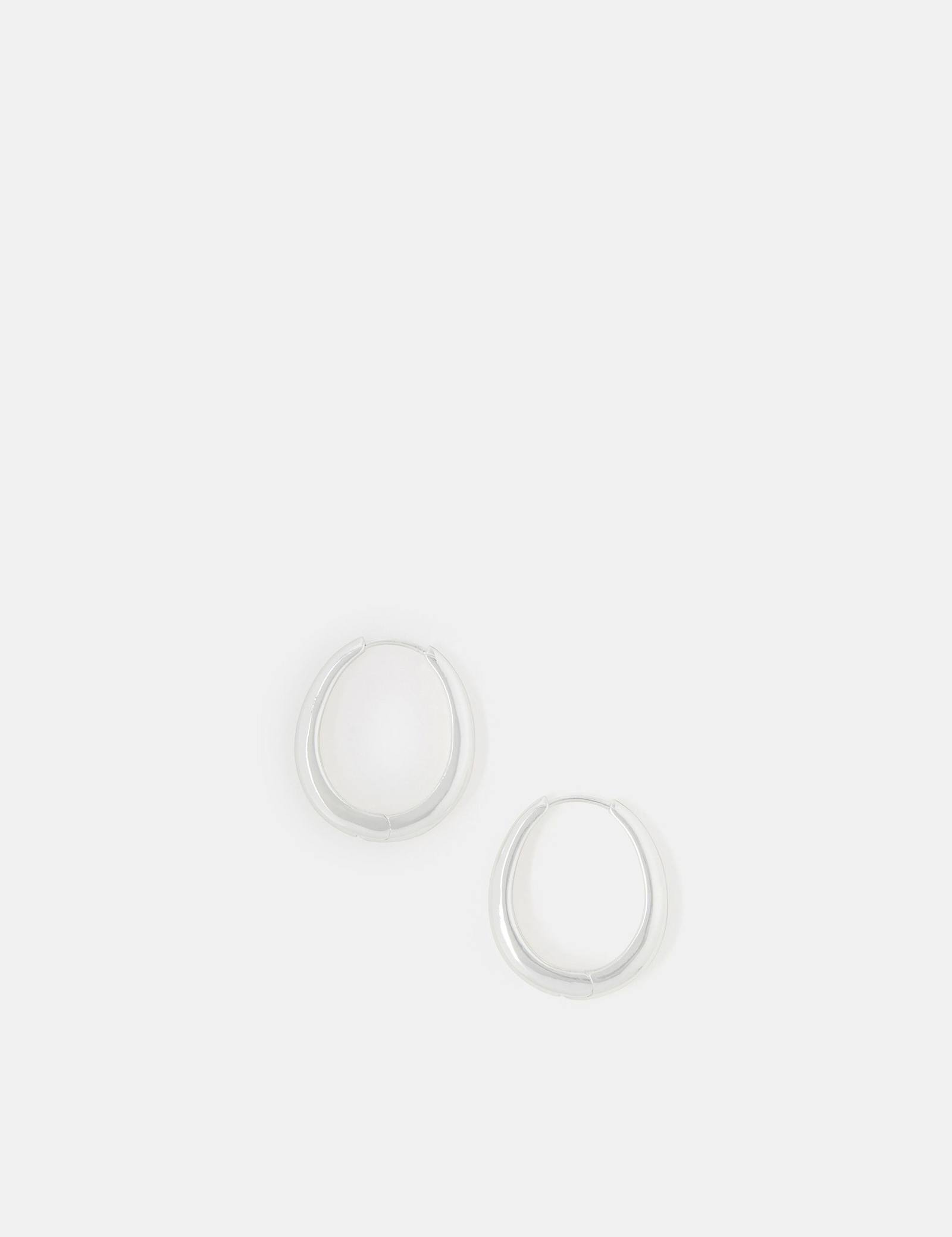 Sterling Silver Plated Chunky Oval Hoops - image 3