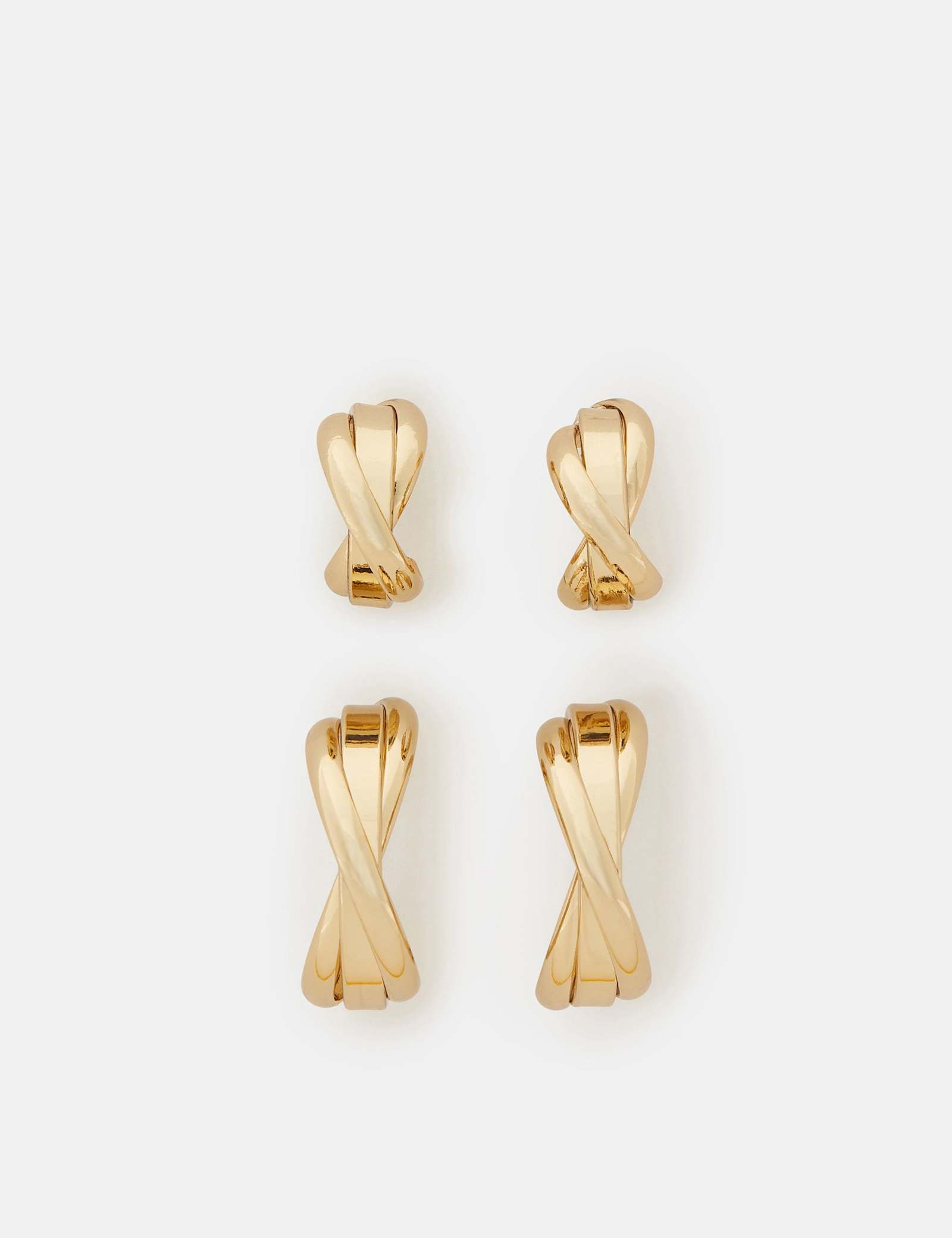 14ct Gold Plated Twisted Earrings - image 2