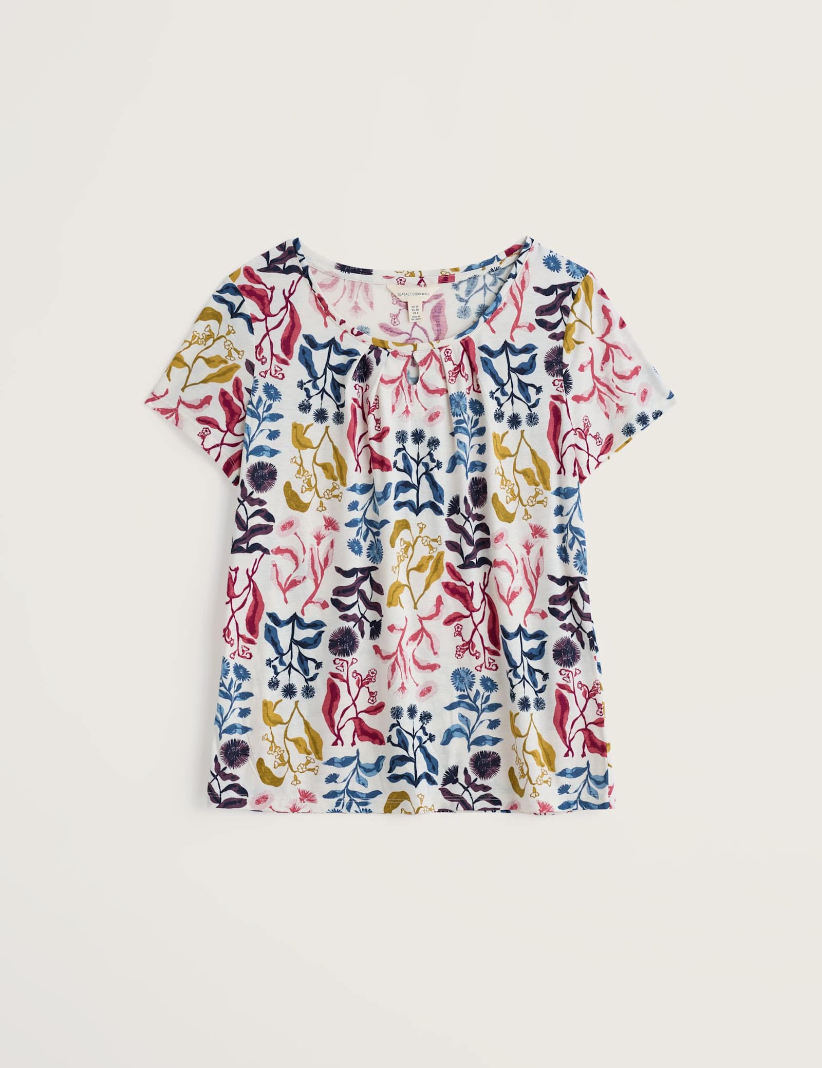 Cotton Blend Floral Scoop Neck Relaxed Top - image 1