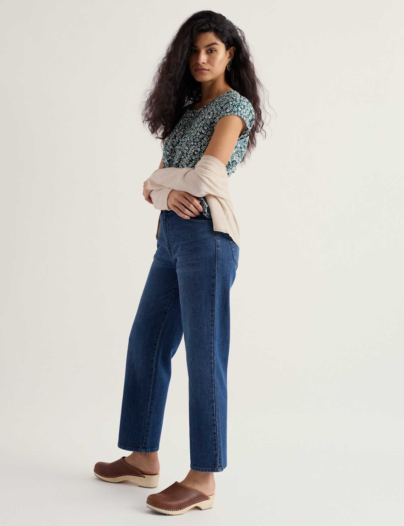 Pure Cotton Floral Notch Neck Top - image 2