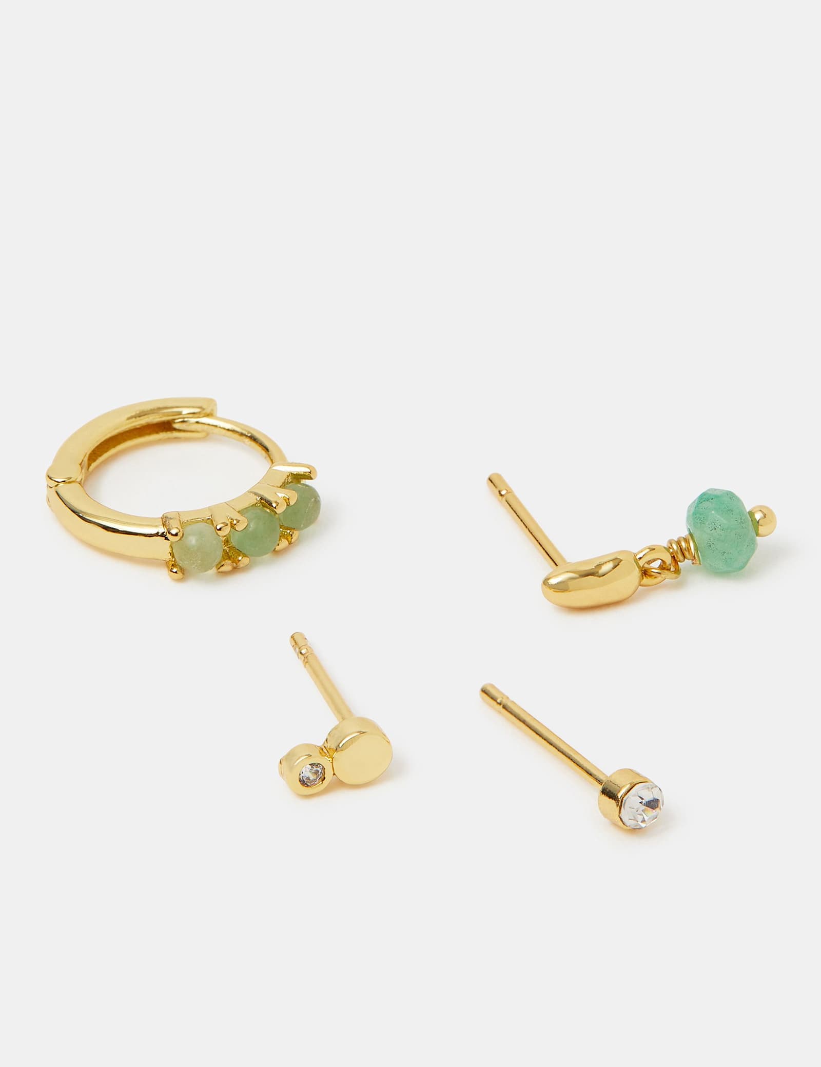 14ct Gold Plated Aventurine Earrings - image 2