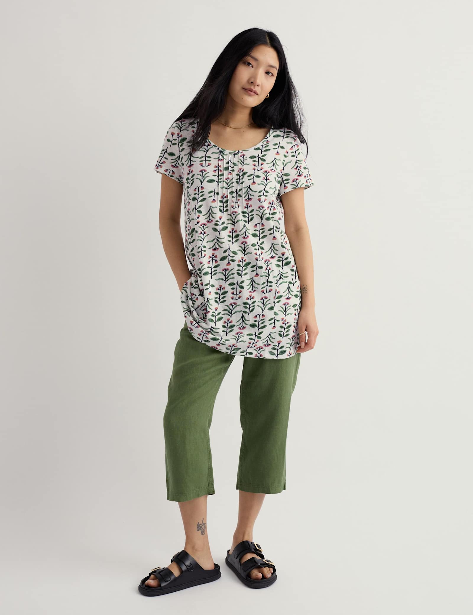 Pure Cotton Floral Relaxed Tunic - image 2