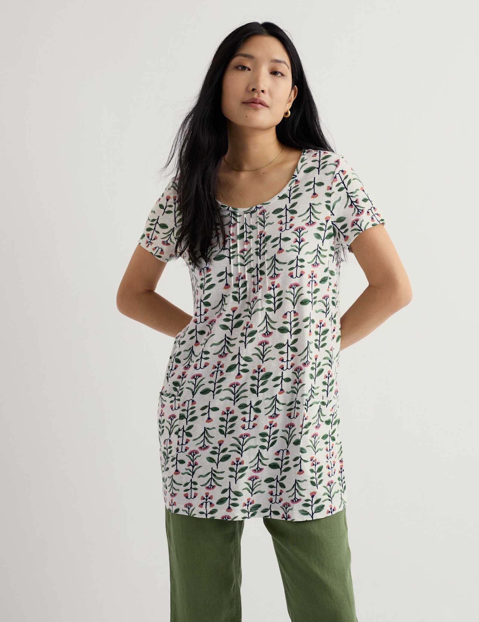 Pure Cotton Floral Relaxed Tunic - image 5