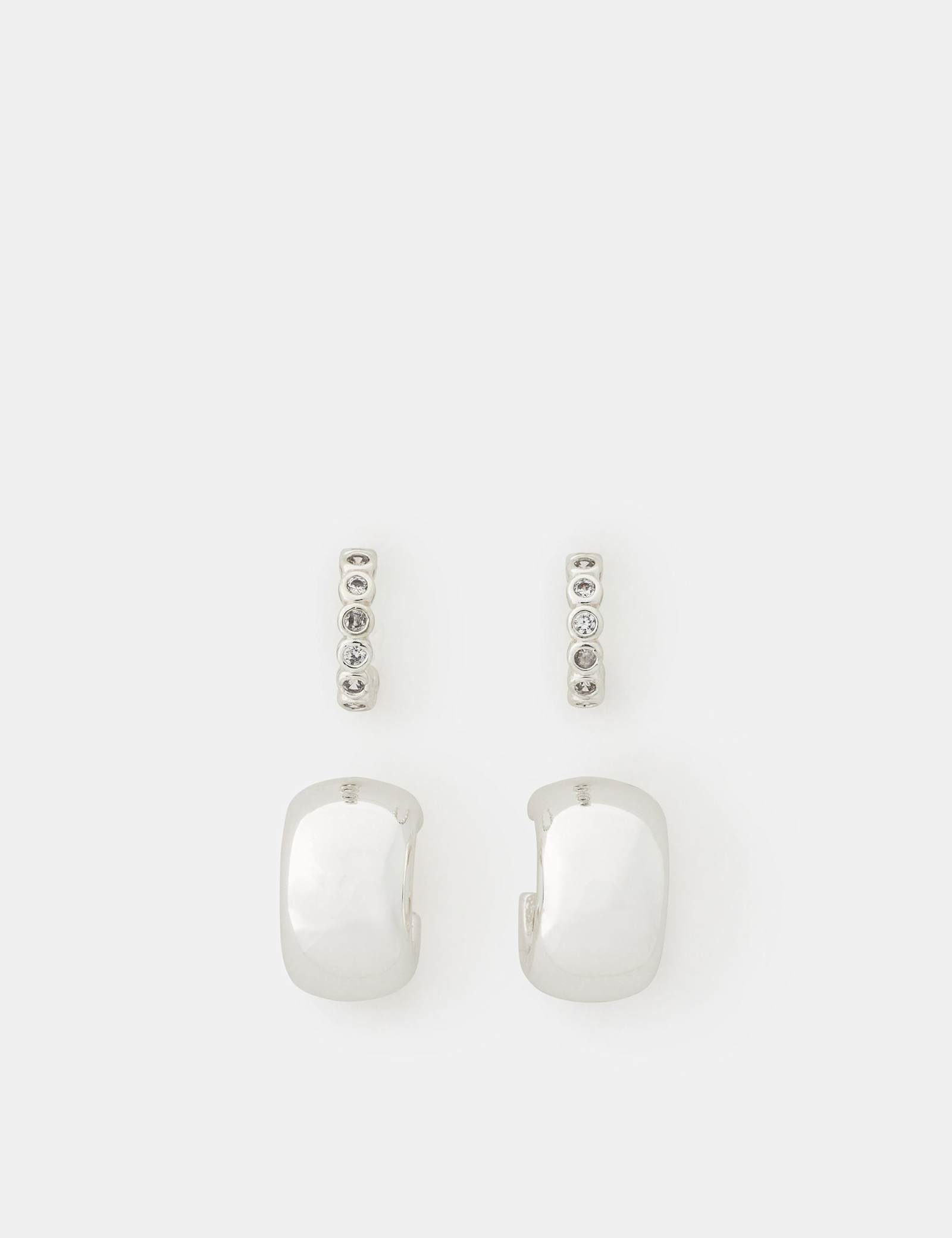 Sterling Silver Plated Hoop Earrings - image 3